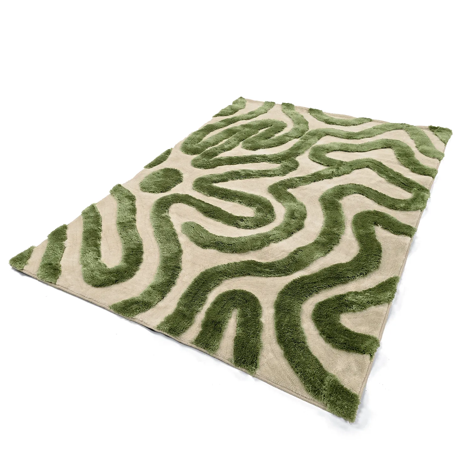 Shaggy szőnyeg - Akaba (krém/zöld)