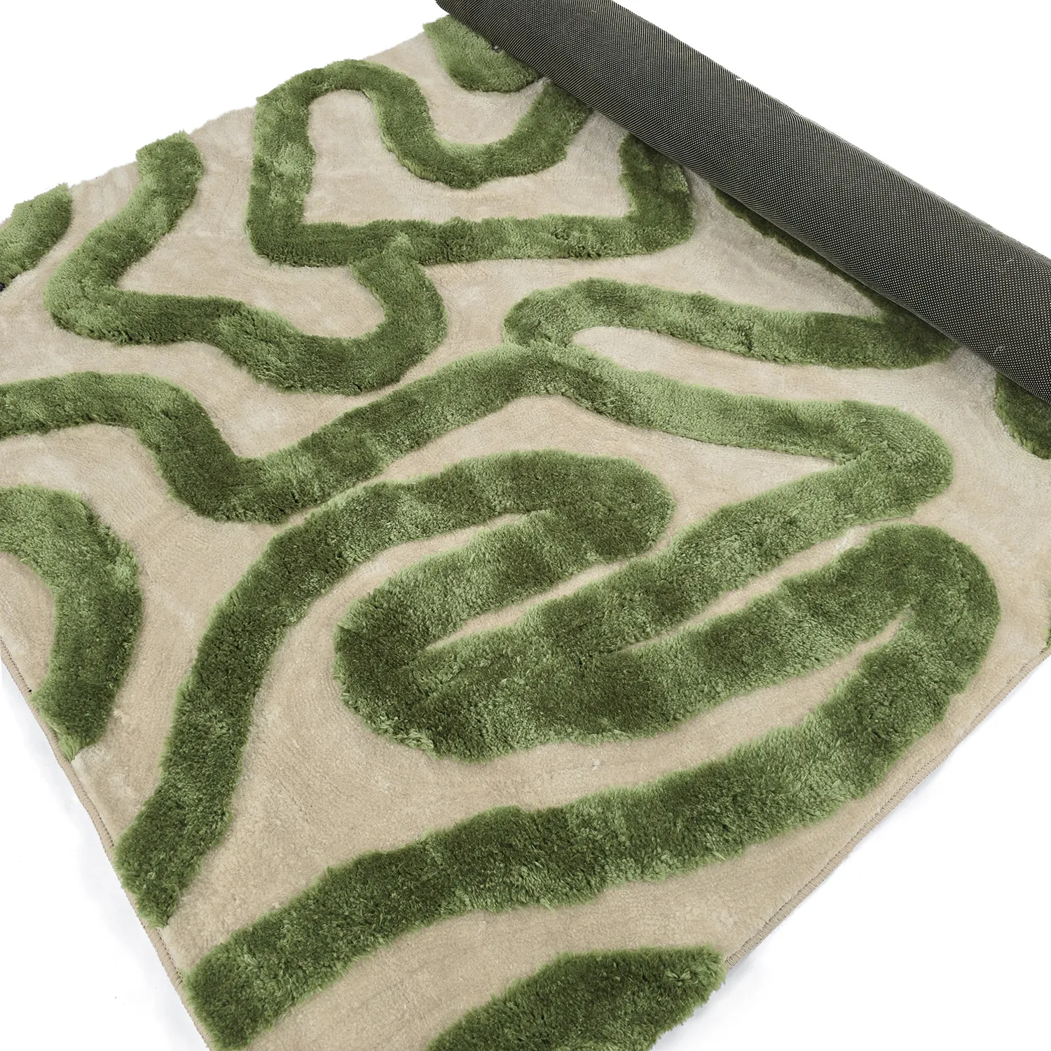 Shaggy szőnyeg - Akaba (krém/zöld)