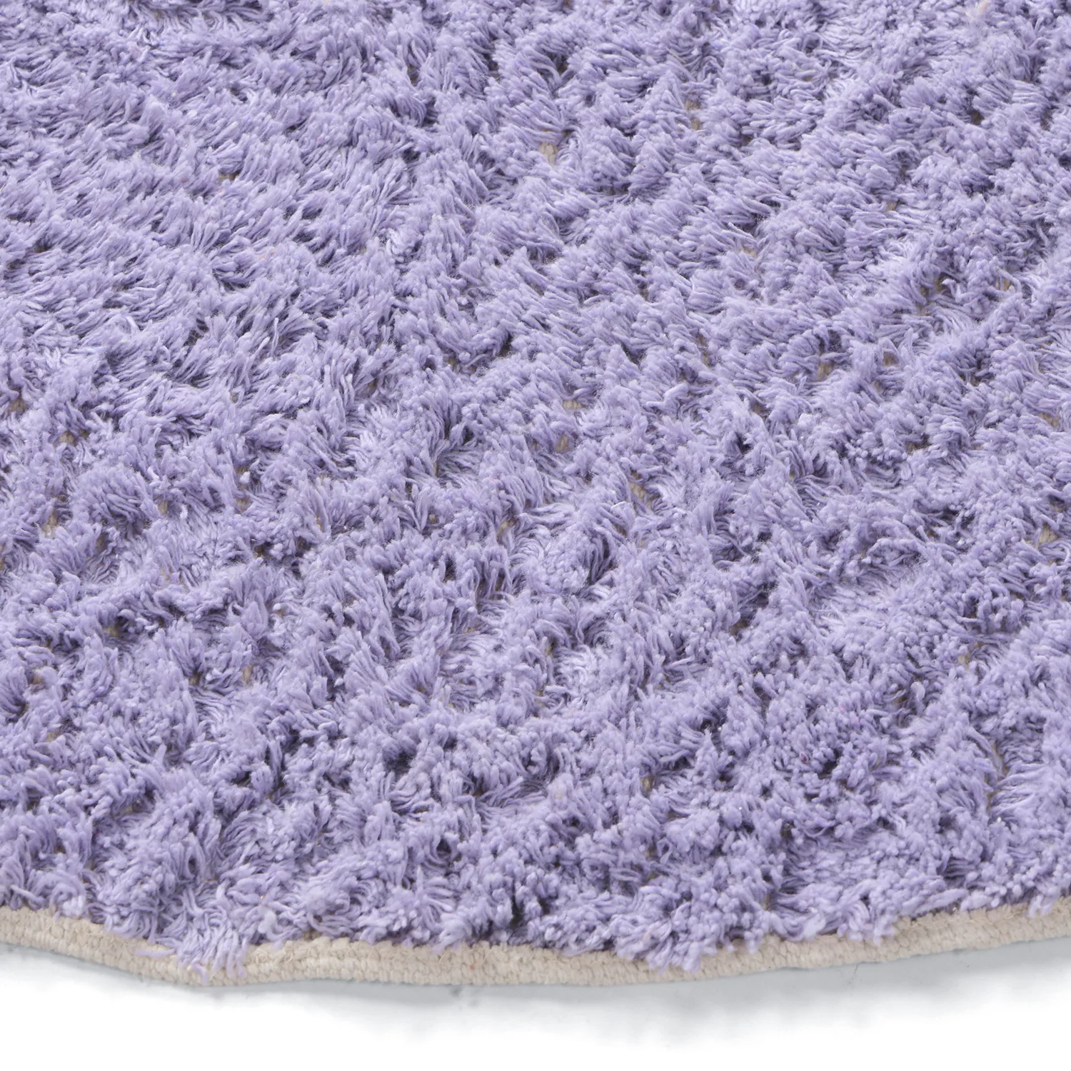 Kerek szőnyeg - Amira Natural Cotton Shaggy (lila/bézs)