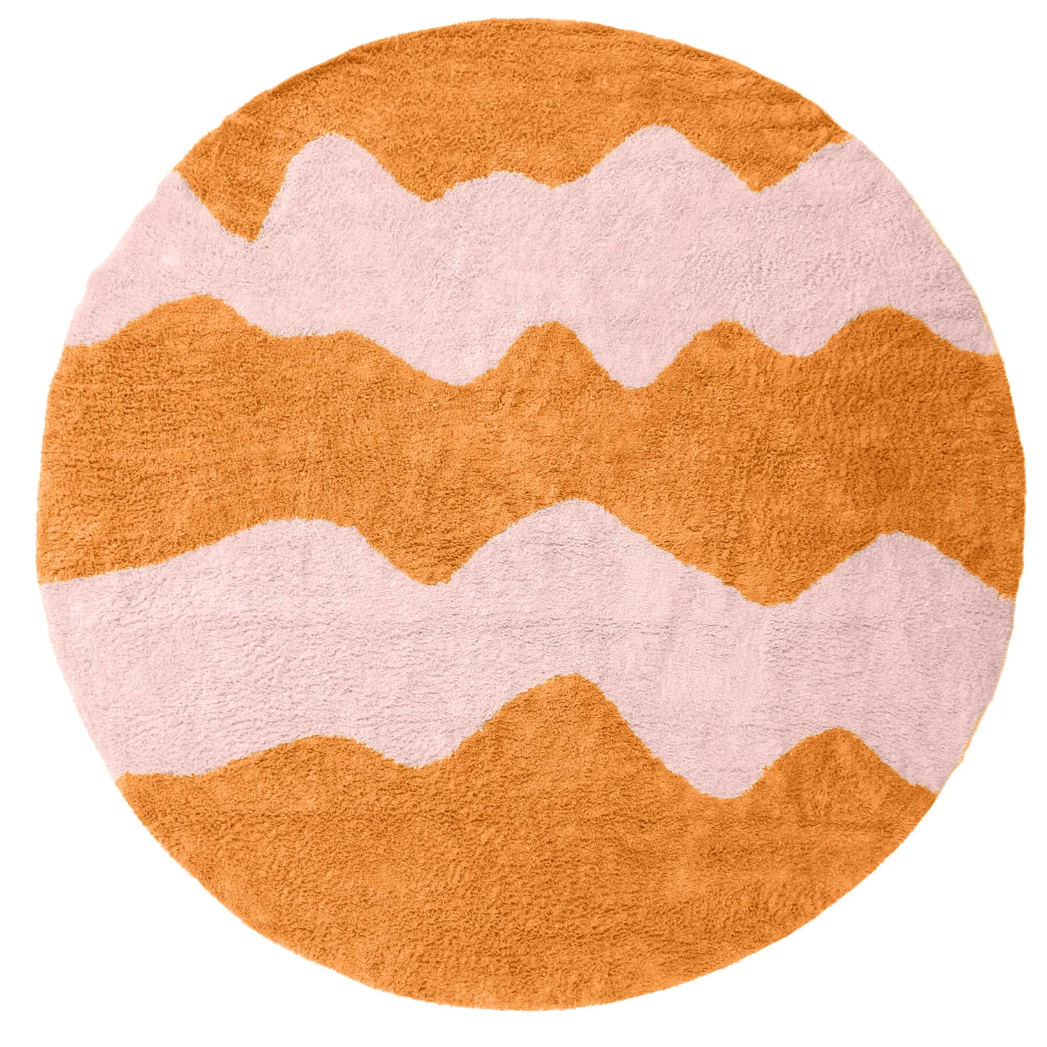 Kerek szőnyeg - Amira Natural Cotton Shaggy (narancssárga/rózsaszín)