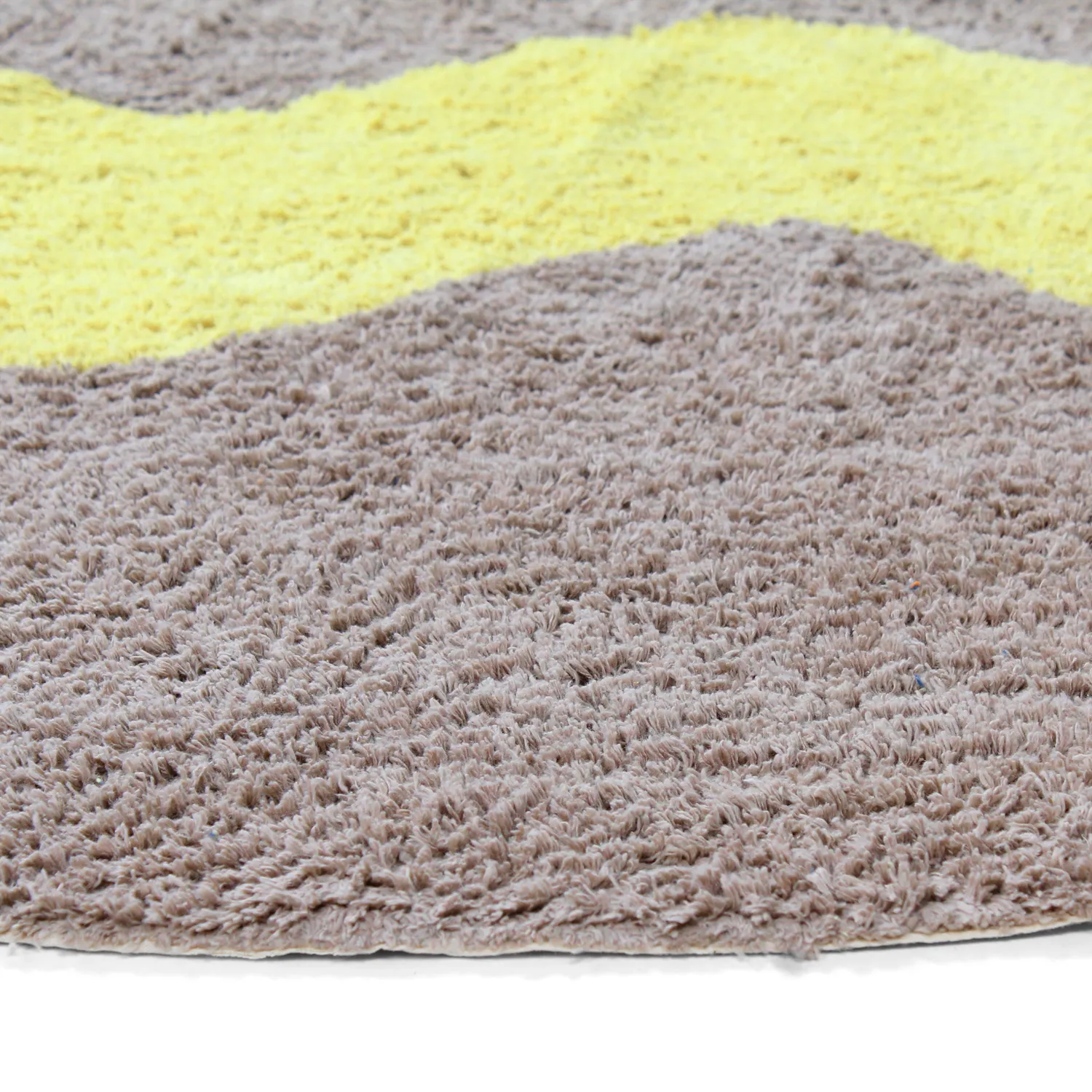 Kerek szőnyeg - Amira Natural Cotton Shaggy (szürkés/sárga)