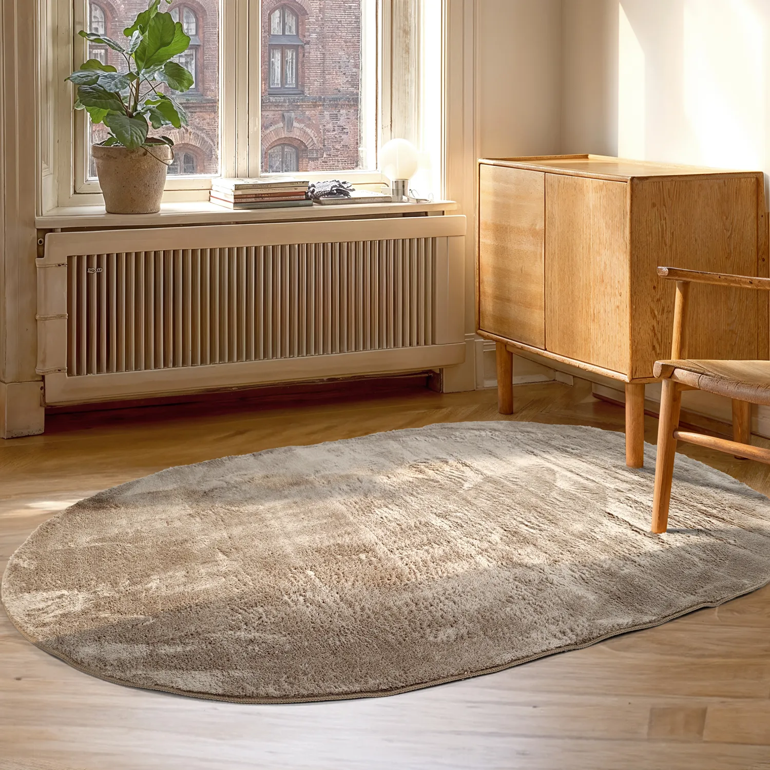 Ovális shaggy szőnyeg - Aranga Super Soft Fur (barna)