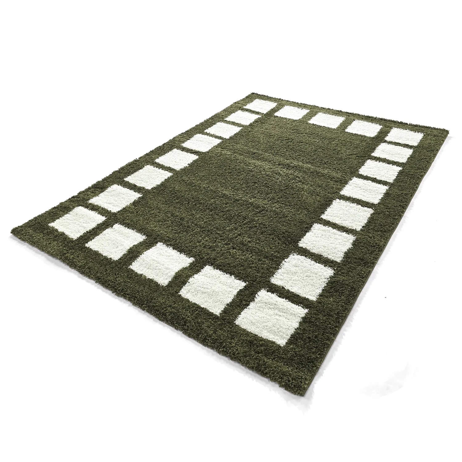 Shaggy szőnyeg - Asilah (zöld/fehér)
