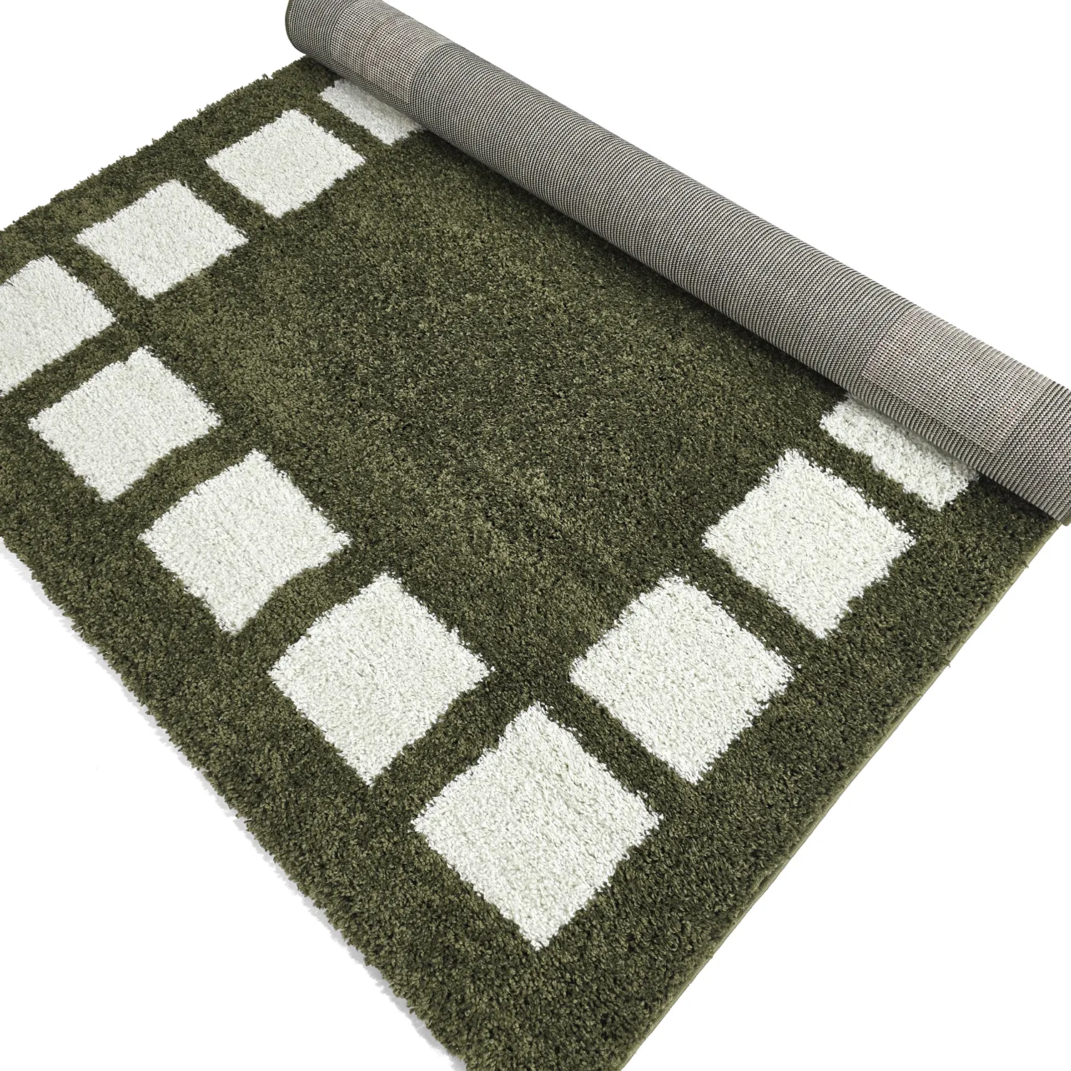 Shaggy szőnyeg - Asilah (zöld/fehér)