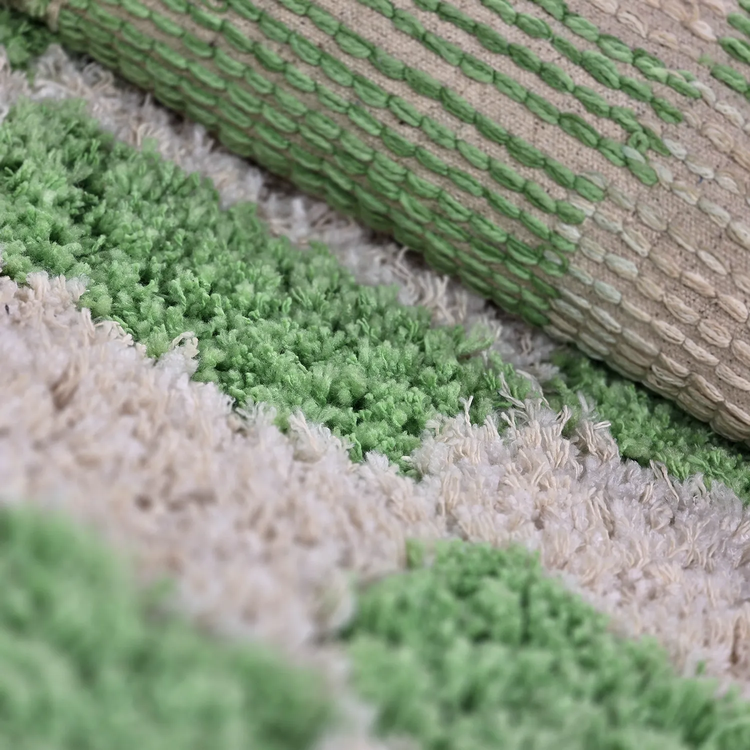 Shaggy szőnyeg - Atrani Natural Cotton Shaggy (zöld)