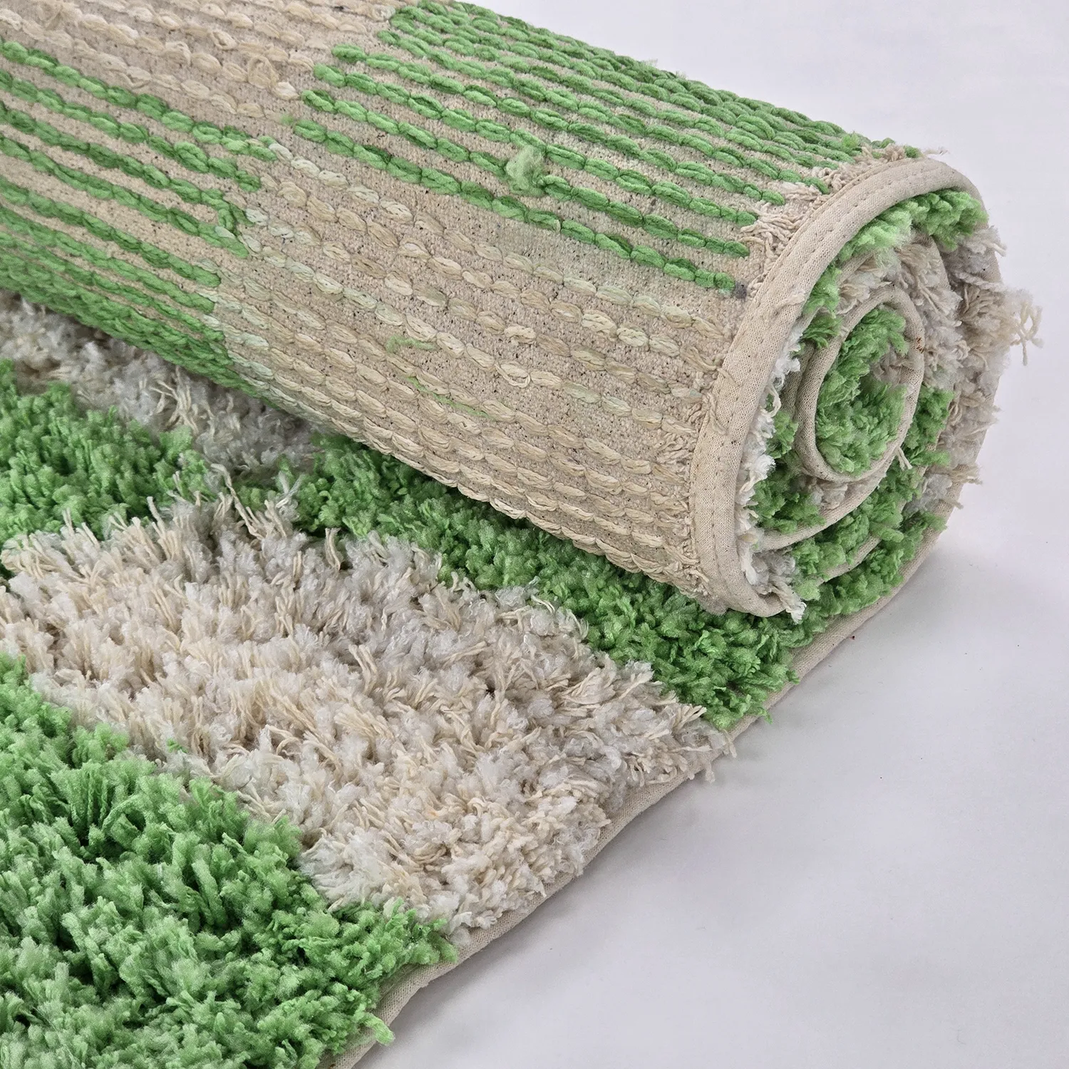 Shaggy szőnyeg - Atrani Natural Cotton Shaggy (zöld)
