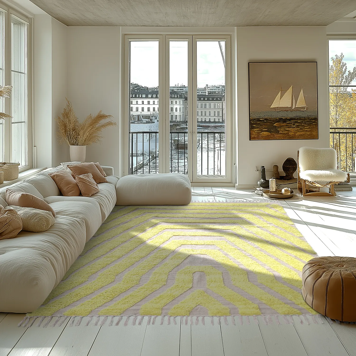 Shaggy szőnyeg - Callista Natural Cotton Shaggy (sárga)