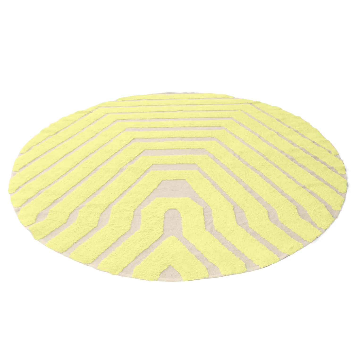 Kerek szőnyeg - Callista Natural Cotton Shaggy (sárga)