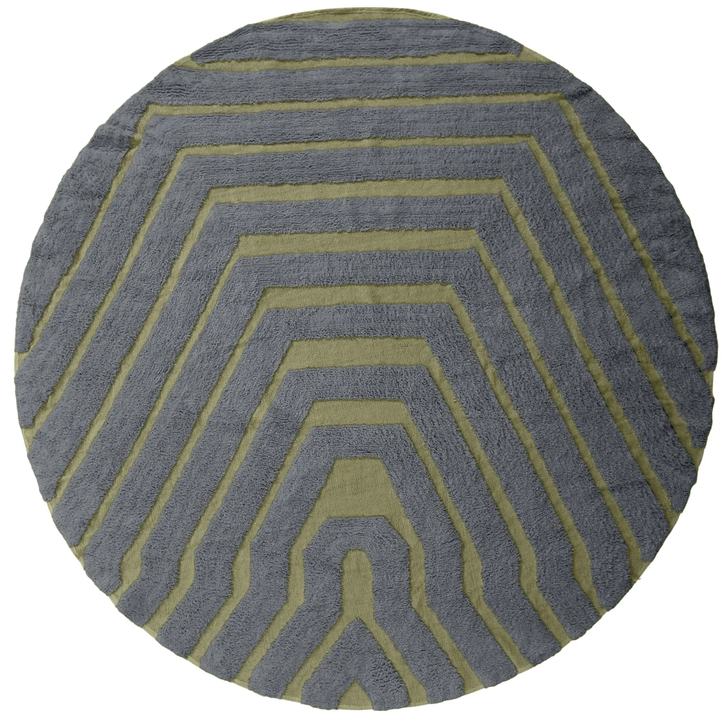 Kerek szőnyeg - Callista Natural Cotton Shaggy (fekete/zöld)