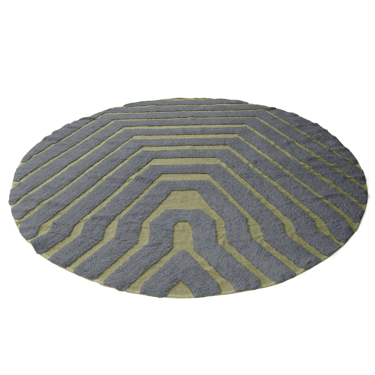 Kerek szőnyeg - Callista Natural Cotton Shaggy (fekete/zöld)