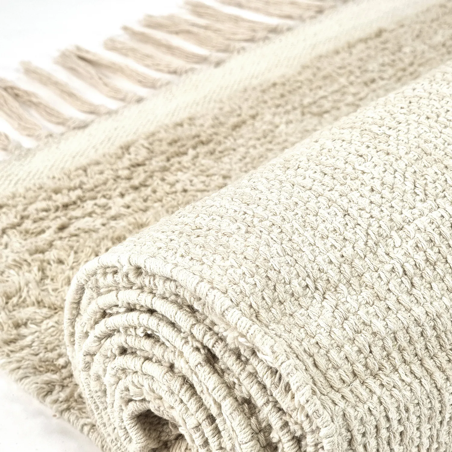 Shaggy szőnyeg - Celina Natural Cotton Shaggy (törtfehér/bézs)
