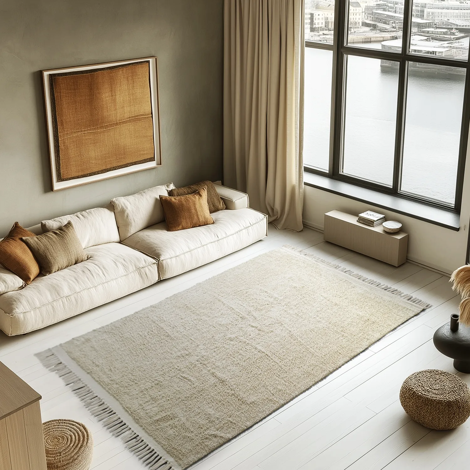 Shaggy szőnyeg - Celina Natural Cotton Shaggy (törtfehér/bézs)