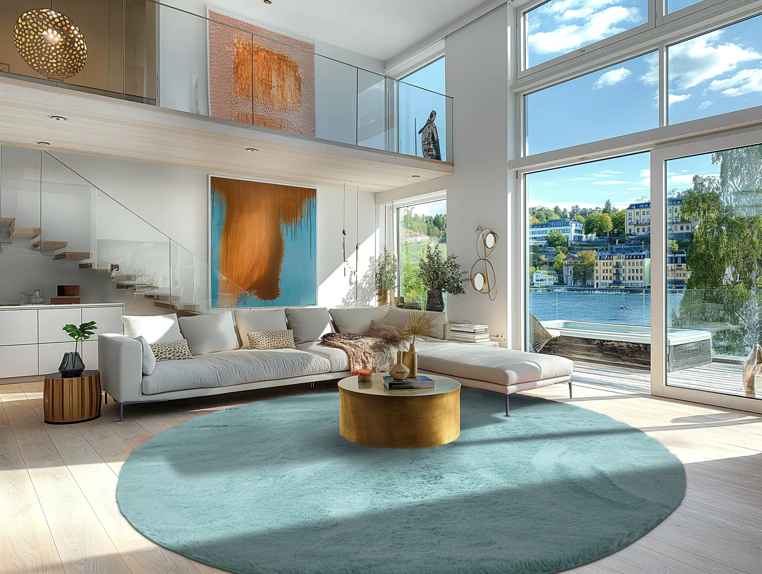 Kerek szőnyegek - Cloud Super Soft (világoskék)