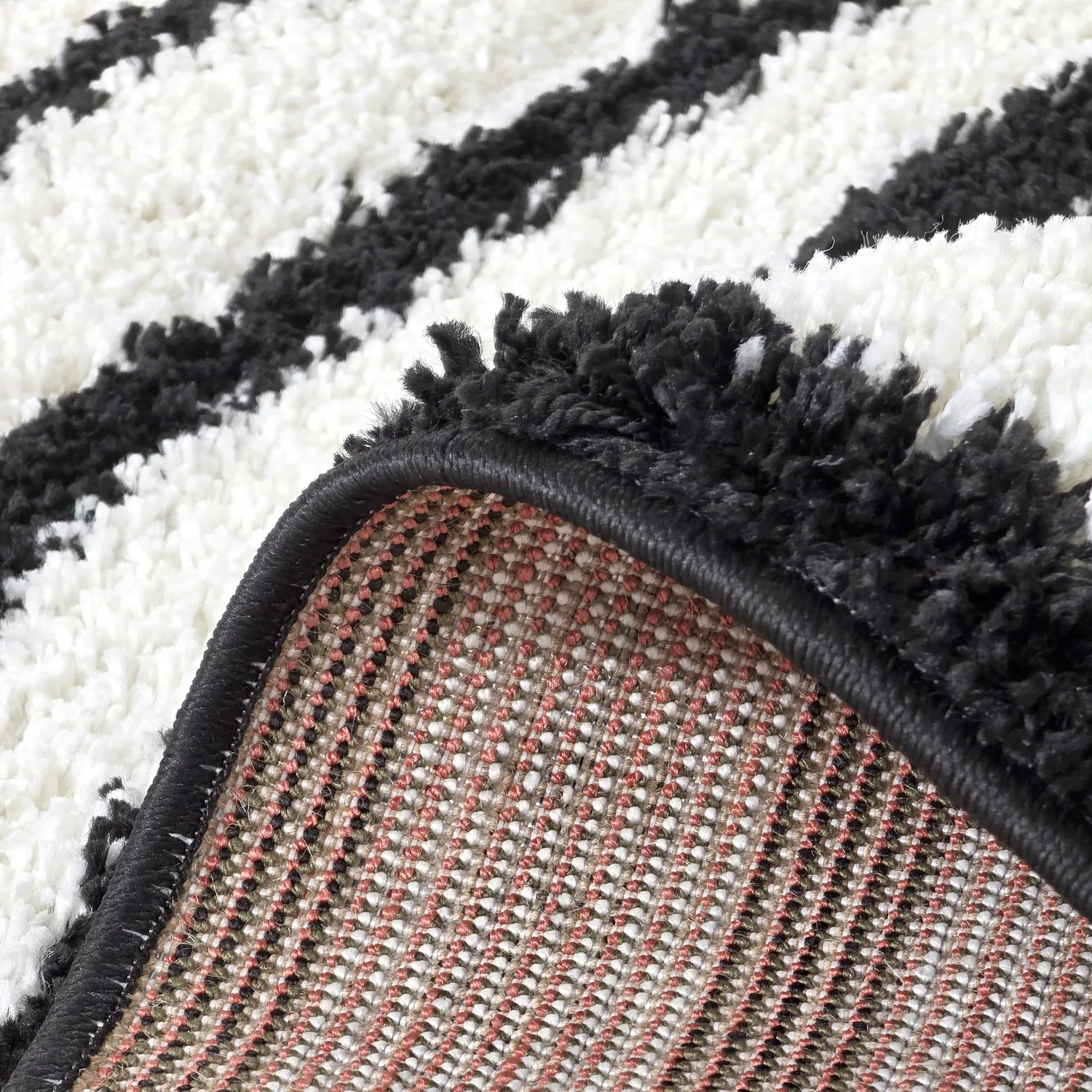 Shaggy szőnyeg - Cluny (fehér/fekete)