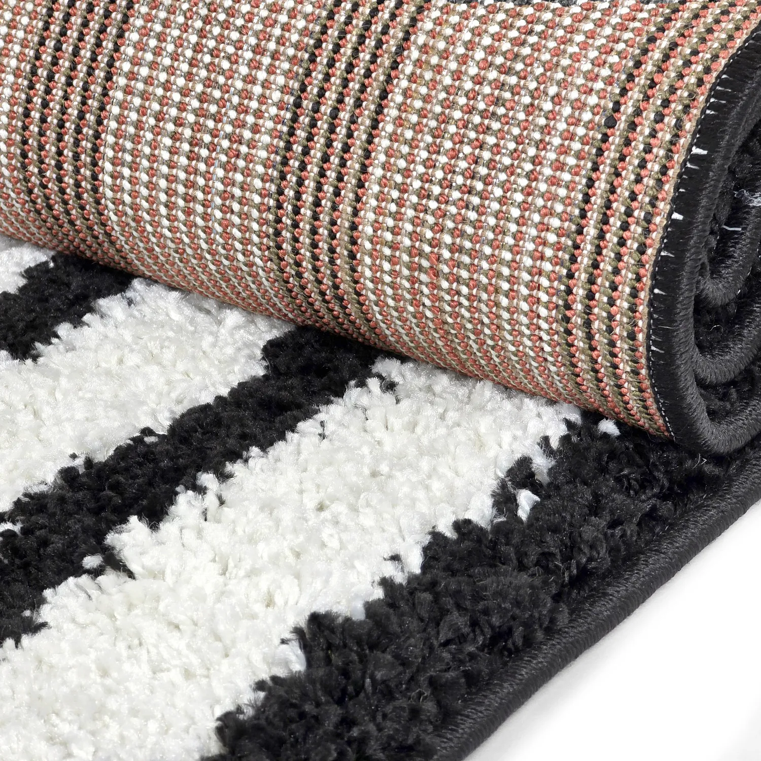 Shaggy szőnyeg - Cluny (fehér/fekete)