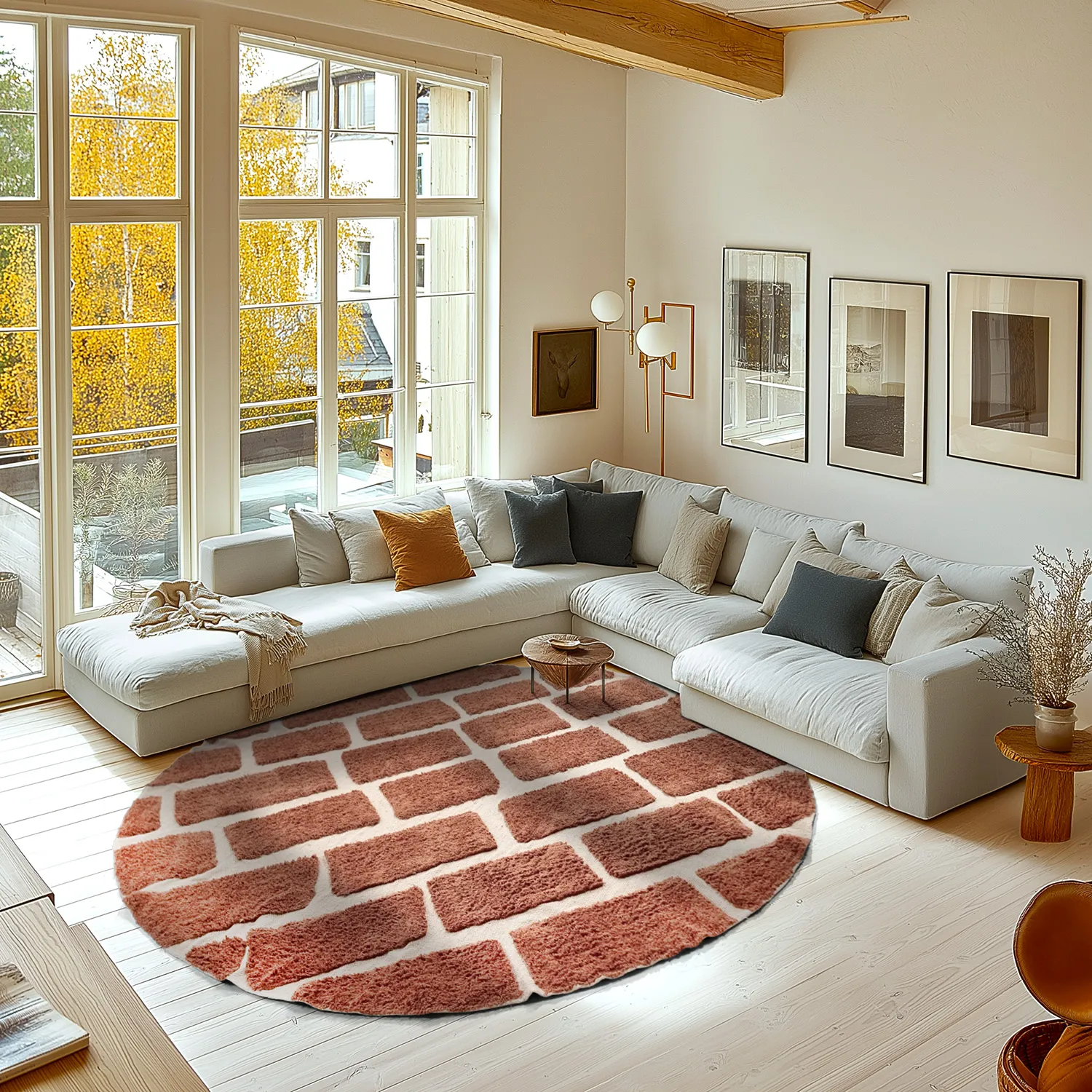 Kerek szőnyeg - Cyrus Natural Cotton Shaggy (barna)