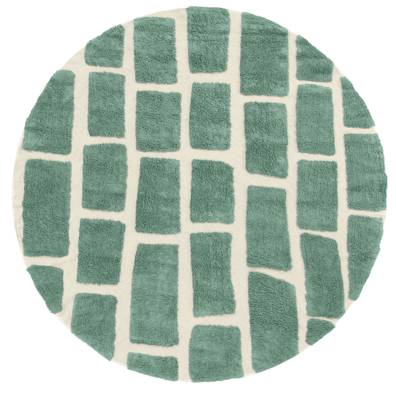 Kerek szőnyeg - Cyrus Natural Cotton Shaggy (zöld)