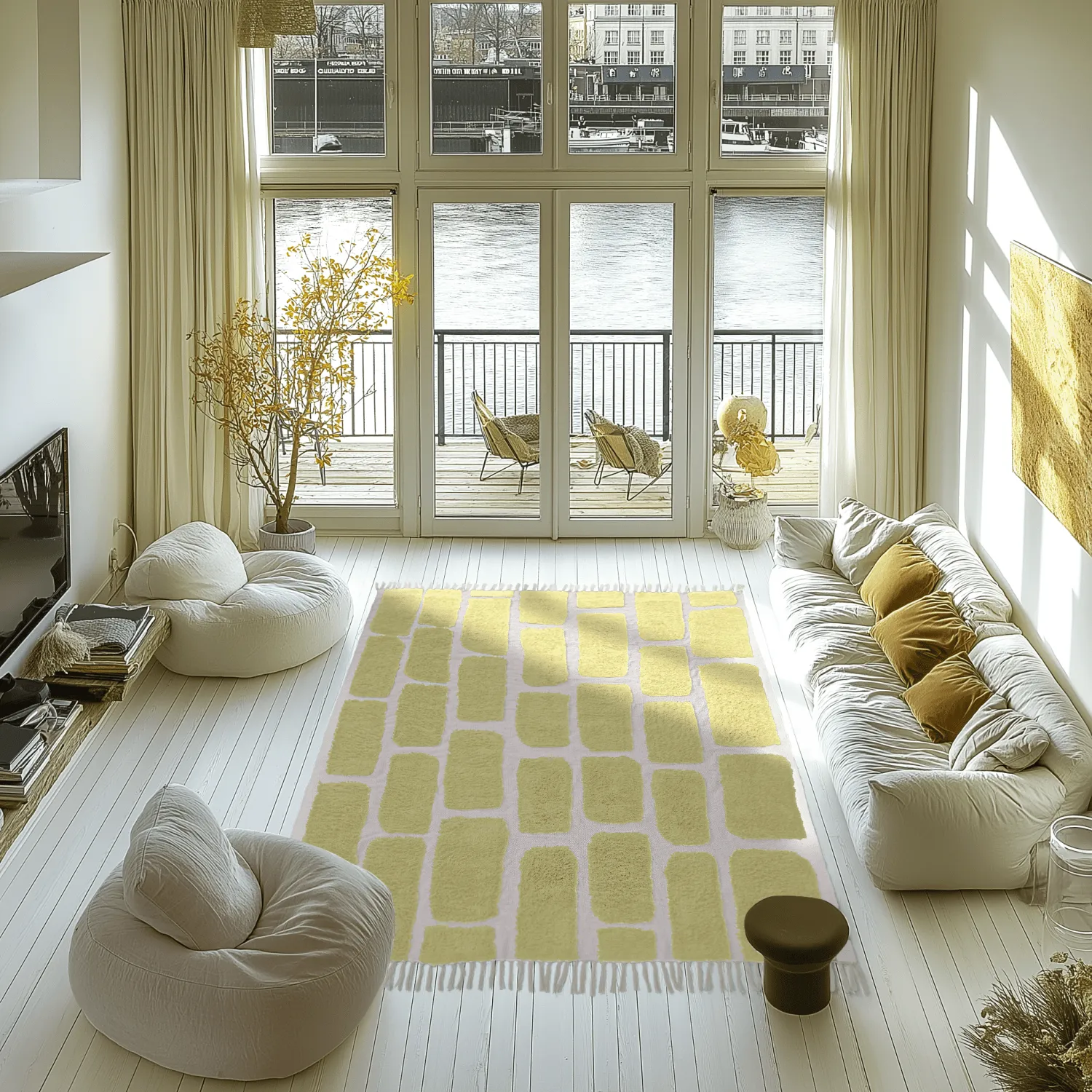 Shaggy szőnyeg - Cyrus Natural Cotton Shaggy (sárga)