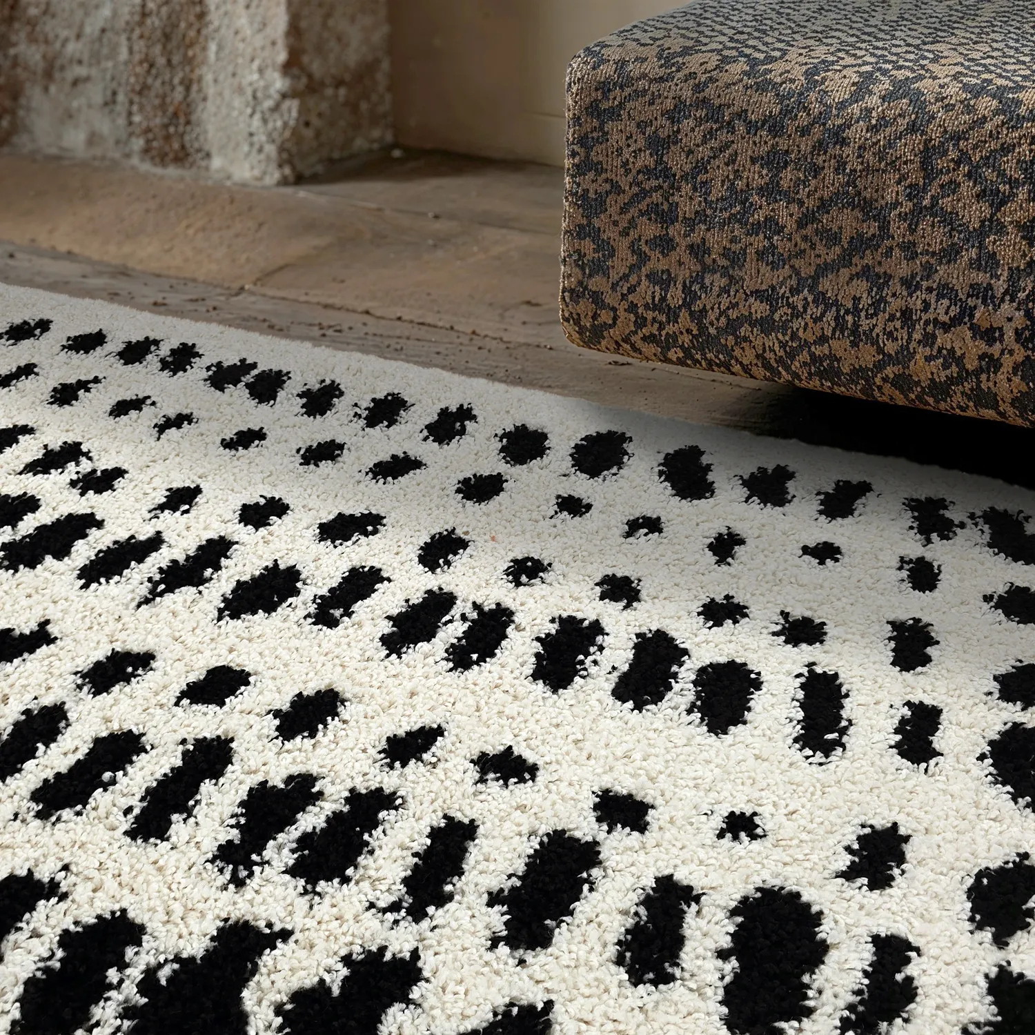 Shaggy szőnyeg - Dotty (fekete/fehér)