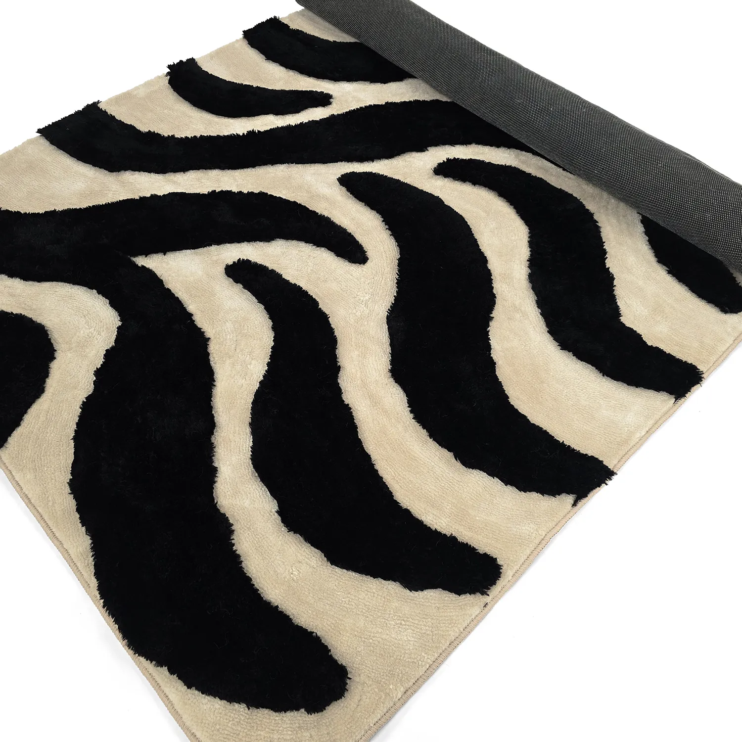 Shaggy szőnyeg - Fergana (krém/fekete)