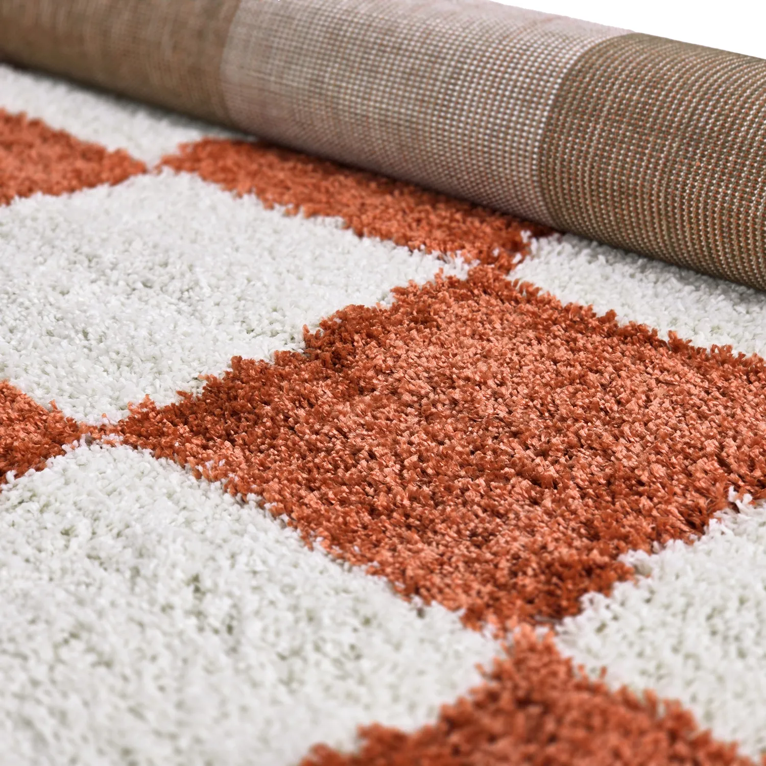 Shaggy szőnyeg - Gordes (narancs/fehér)