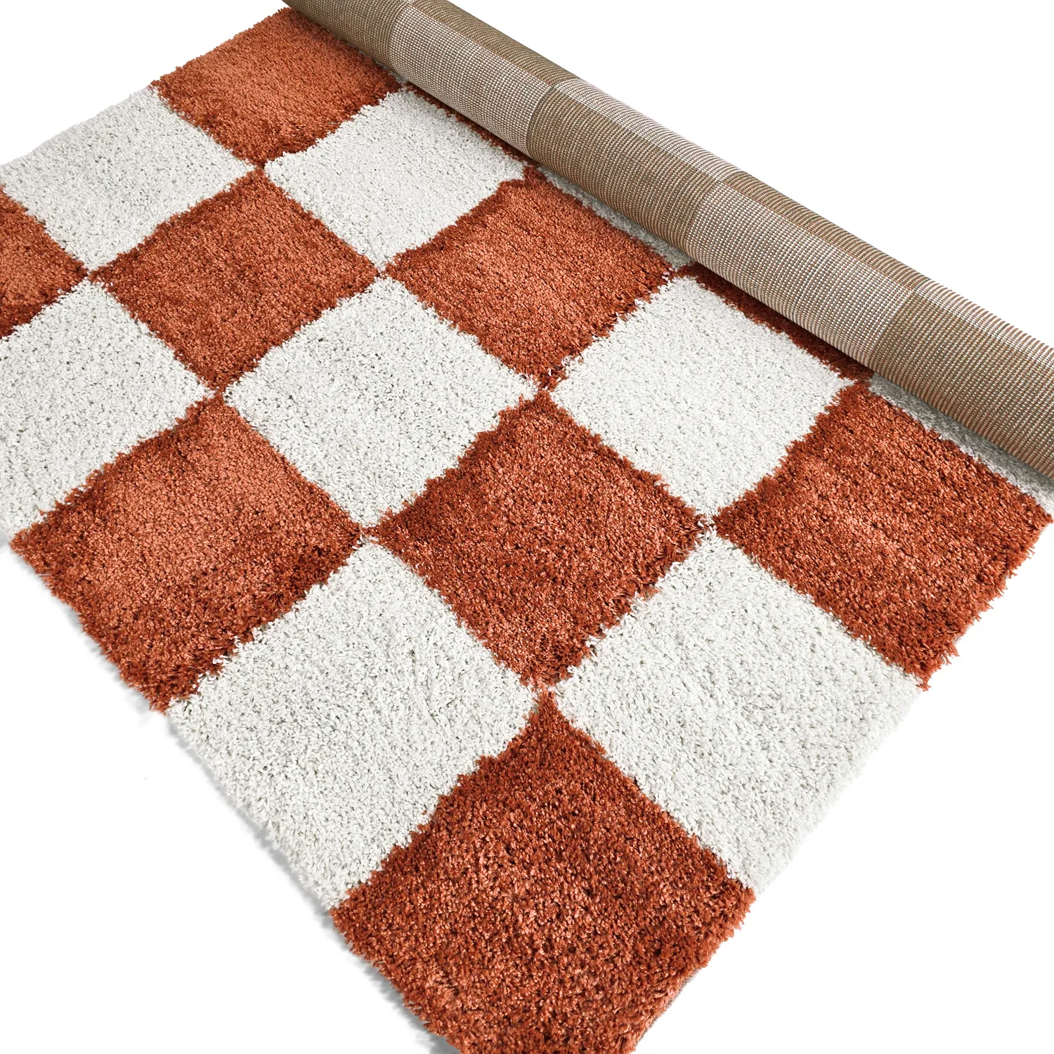 Shaggy szőnyeg - Gordes (narancs/fehér)