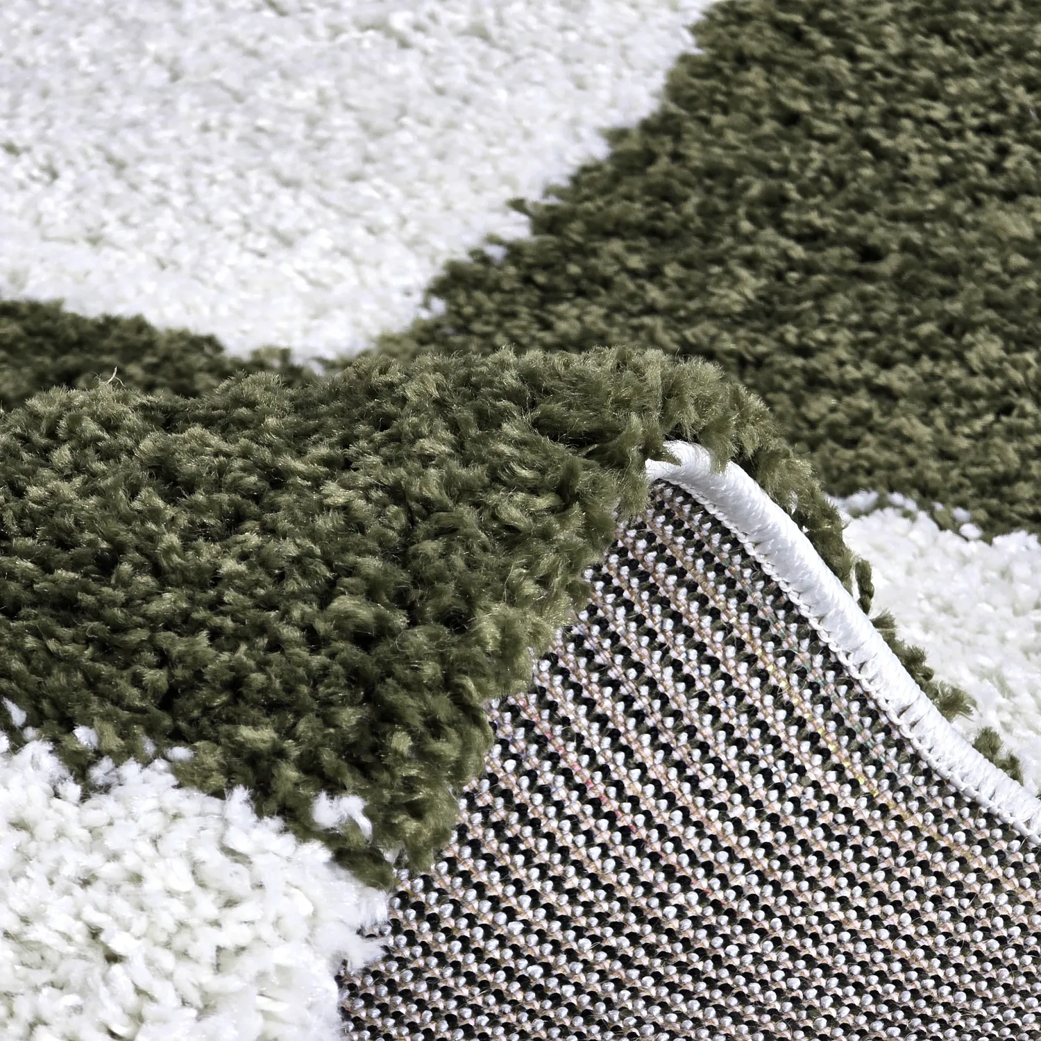 Shaggy szőnyeg - Gordes (zöld/fehér)