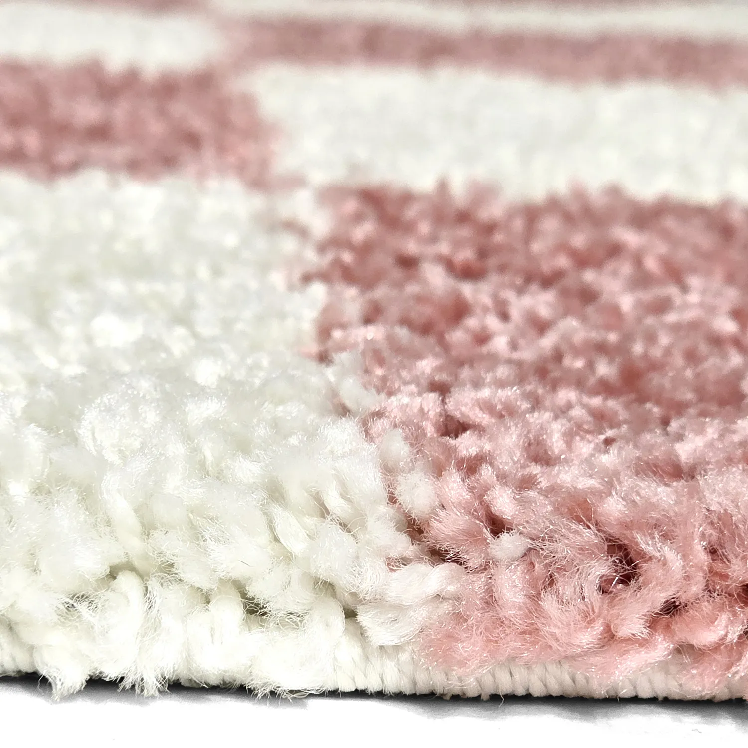 Shaggy szőnyeg - Gordes (rózsaszín/fehér)