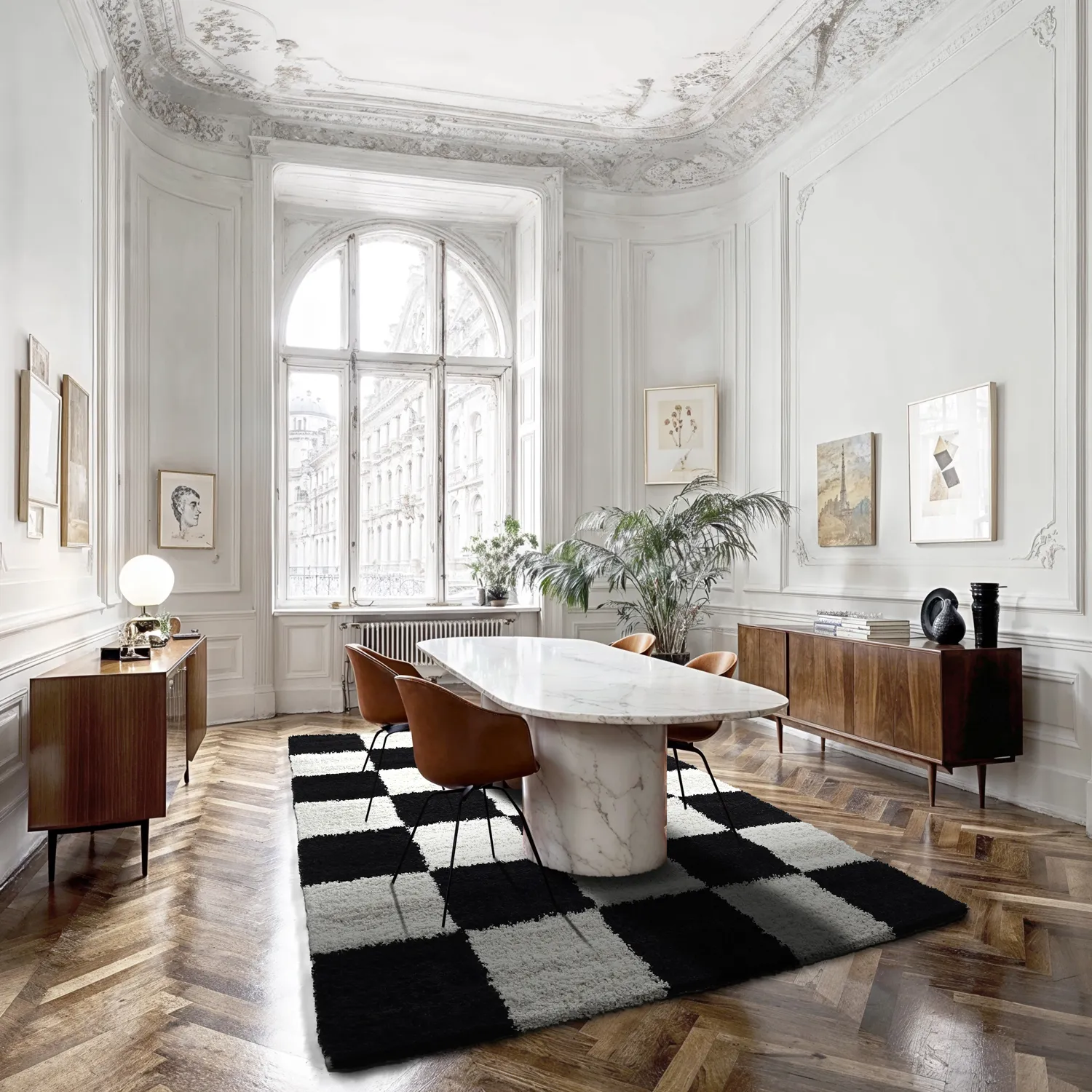 Shaggy szőnyeg - Gordes (fekete/fehér)