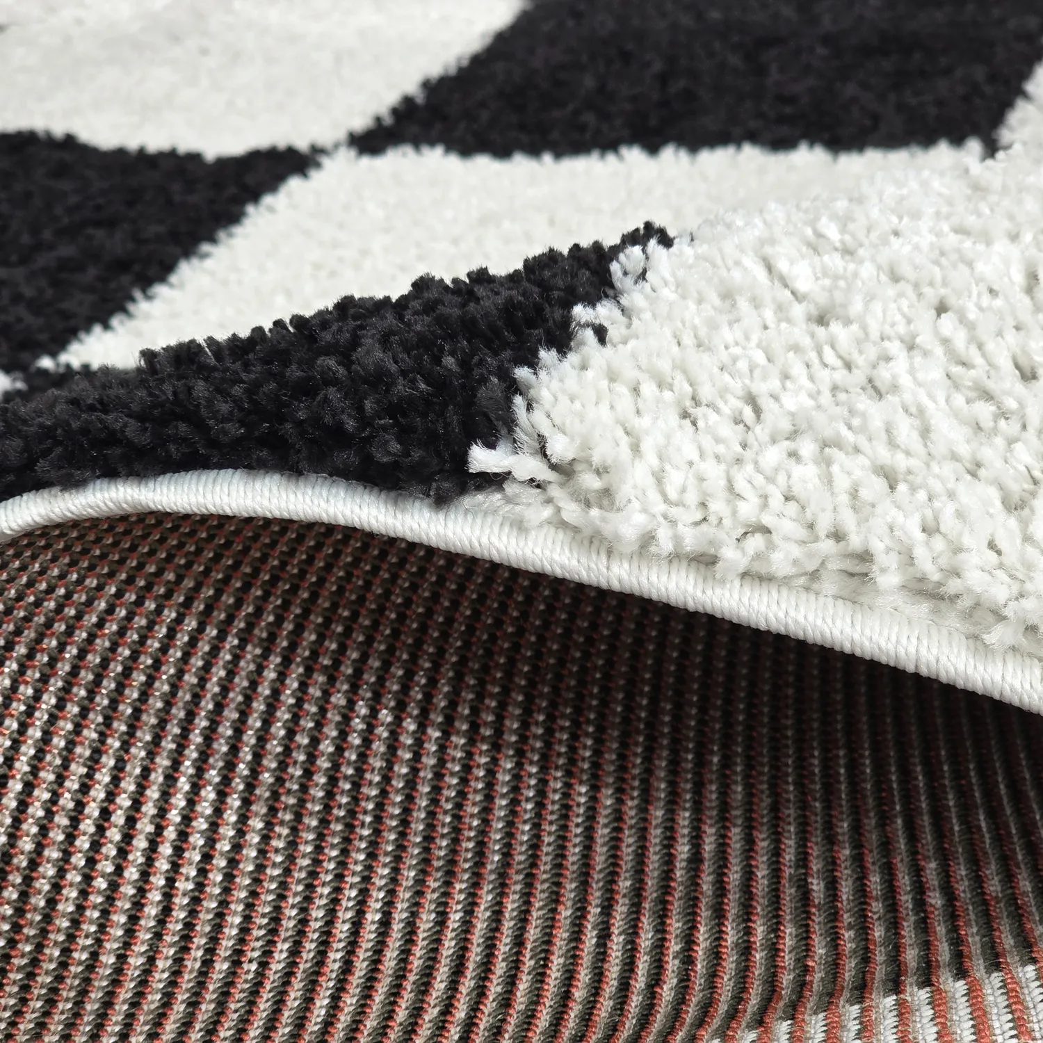 Shaggy szőnyeg - Gordes (fekete/fehér)