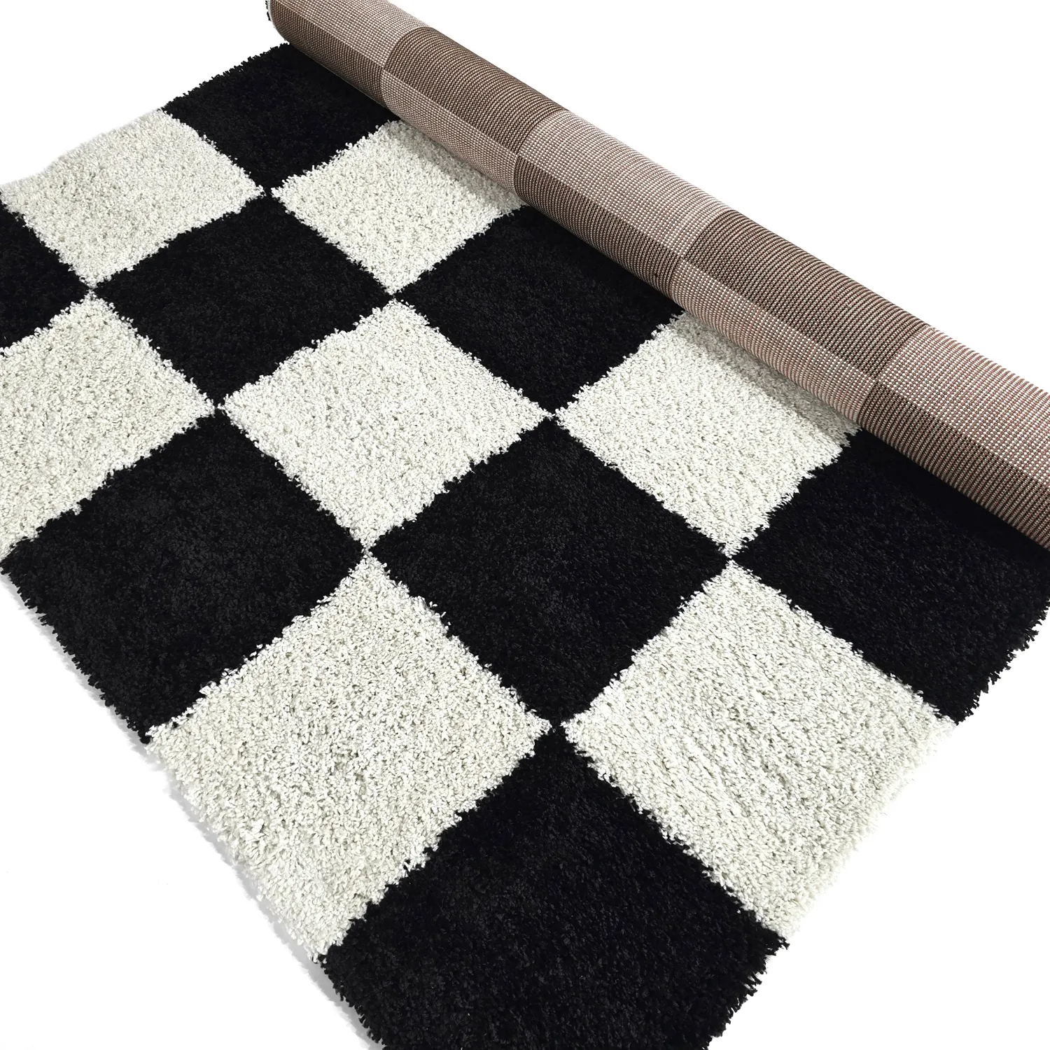 Shaggy szőnyeg - Gordes (fekete/fehér)