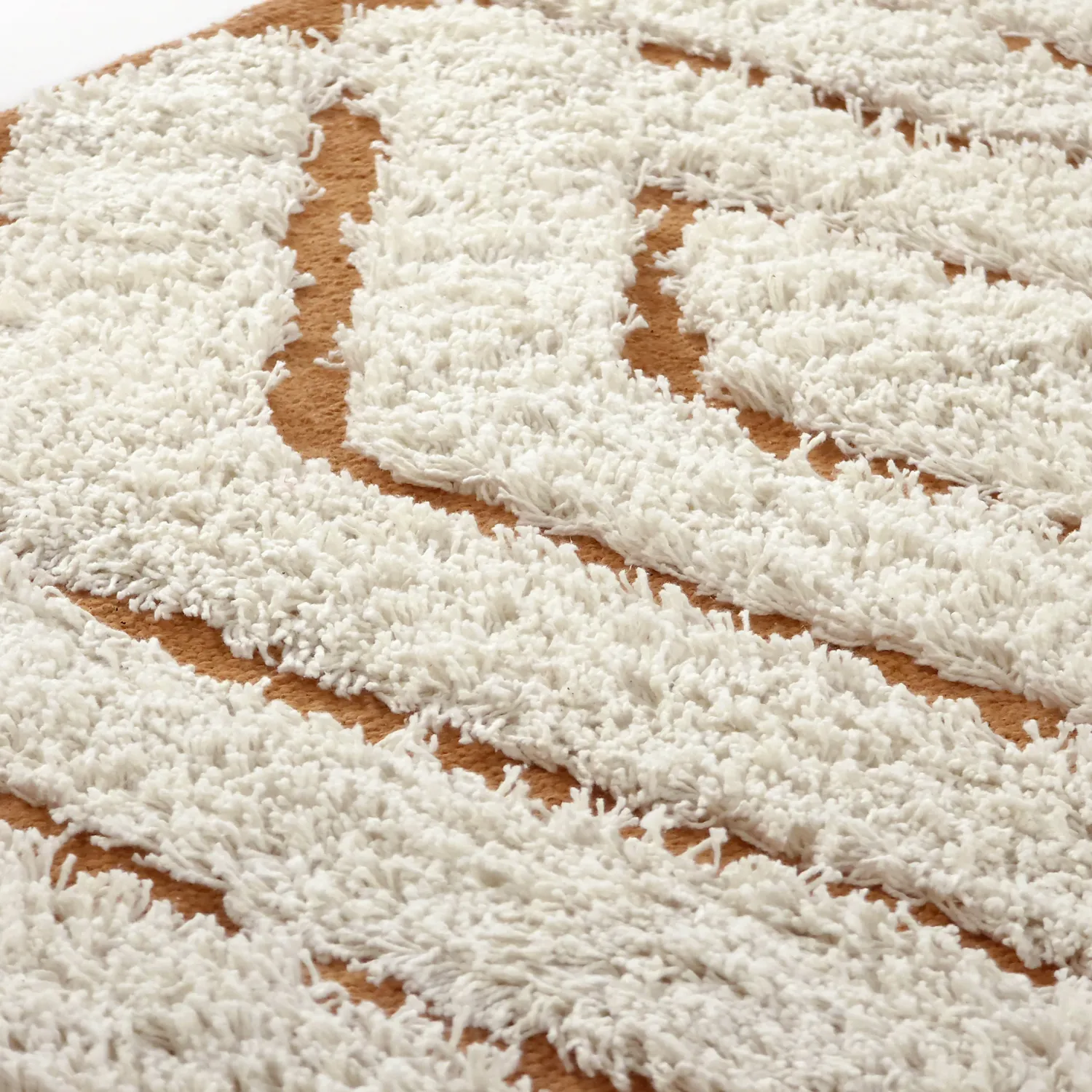 Kerek szőnyeg - Holwell Natural Cotton Shaggy (törtfehér/barna)