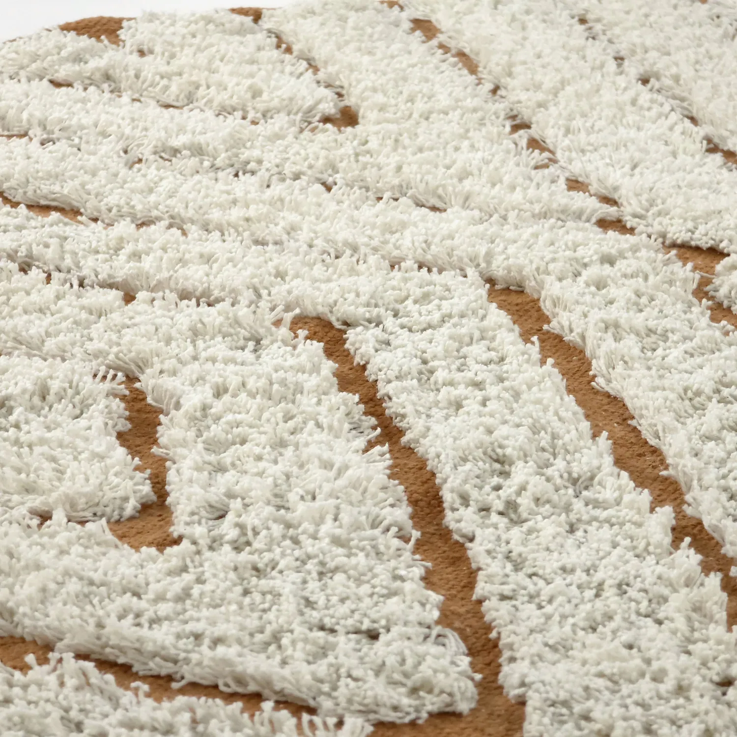 Kerek szőnyeg - Holwell Natural Cotton Shaggy (törtfehér/barna)