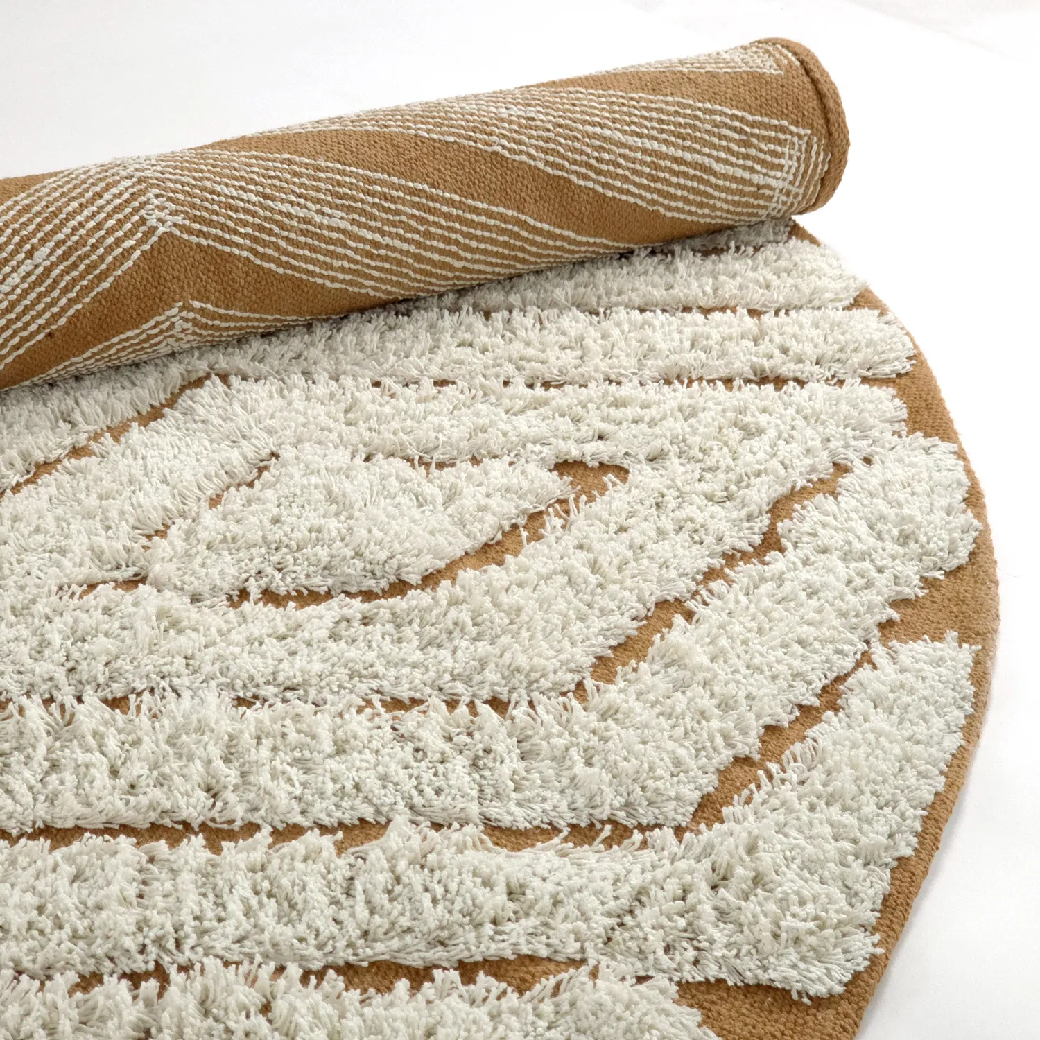 Kerek szőnyeg - Holwell Natural Cotton Shaggy (törtfehér/barna)