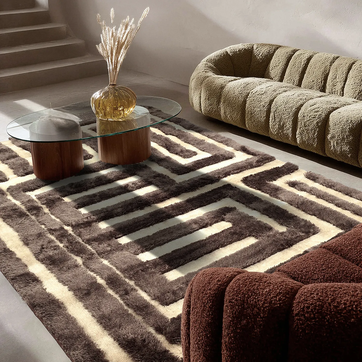 Shaggy szőnyeg - Karbala (bézs/barna)
