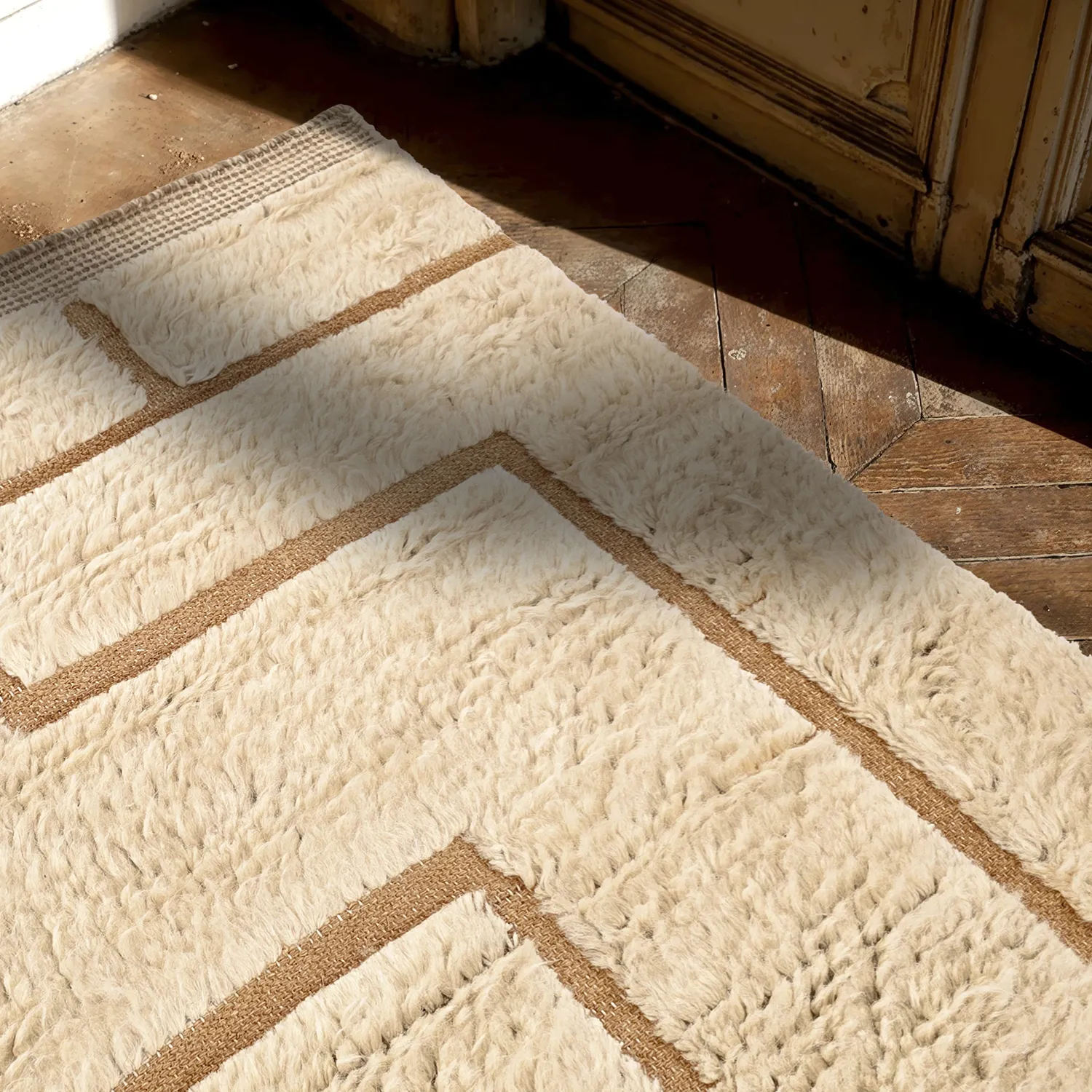 Shaggy szőnyeg - Kiberg Hand Woven Wool Shaggy (krém)