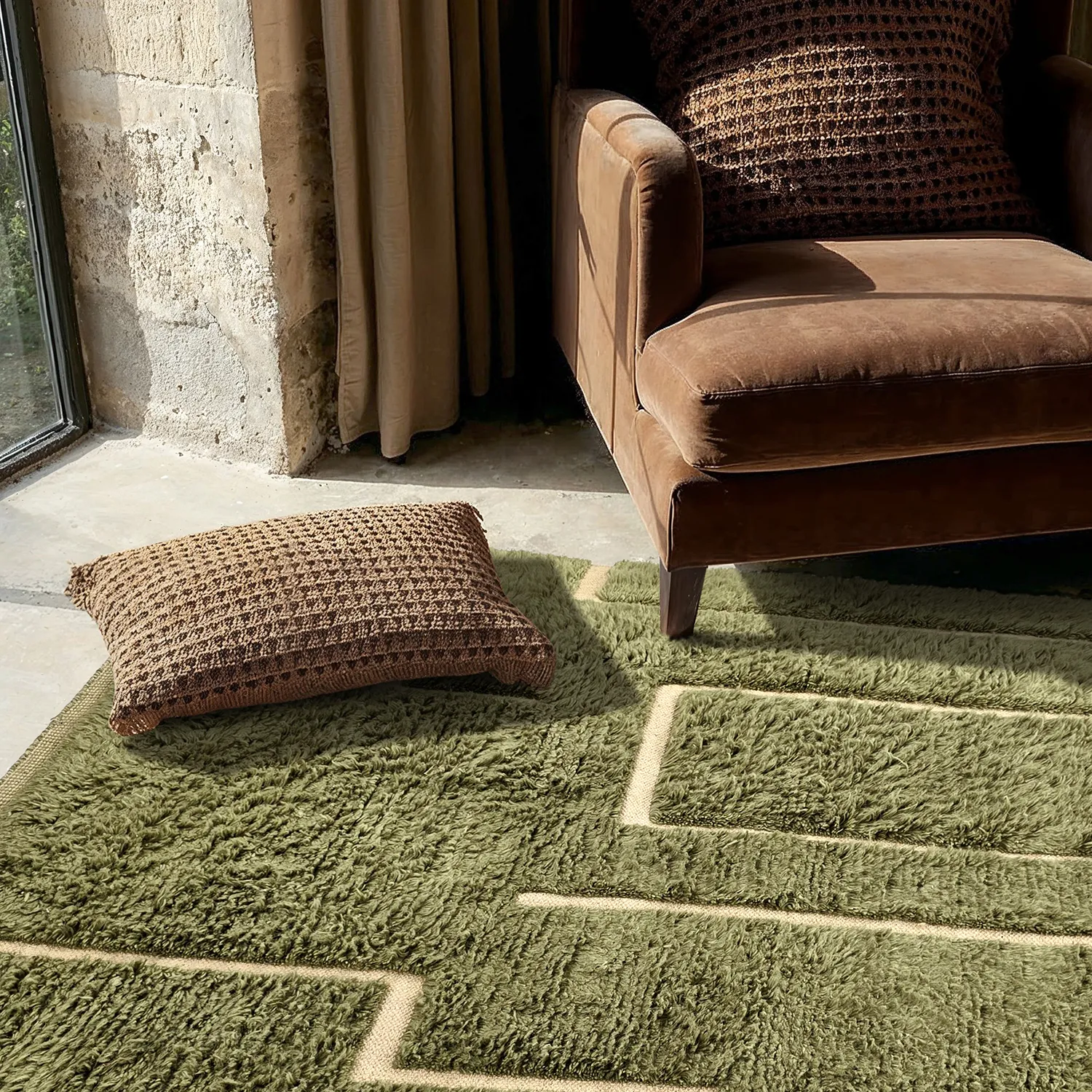 Shaggy szőnyeg - Kiberg Hand Woven Wool Shaggy (zöld)