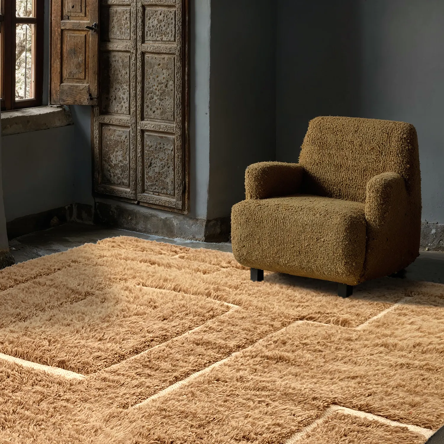 Shaggy szőnyeg - Kiberg Hand Woven Wool Shaggy (bézs)