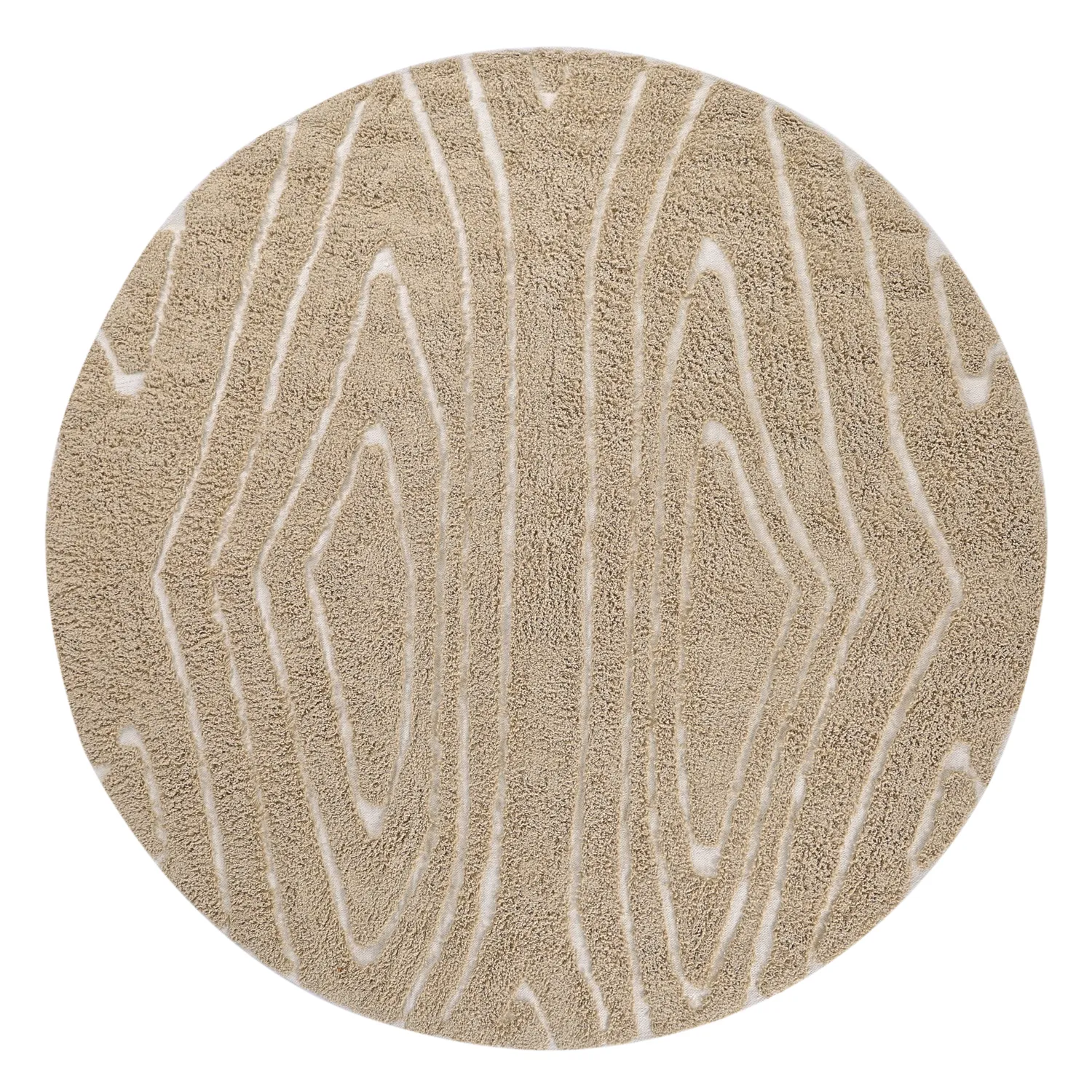 Kerek szőnyeg - Kindon Natural Cotton Shaggy (bézs/fehér)