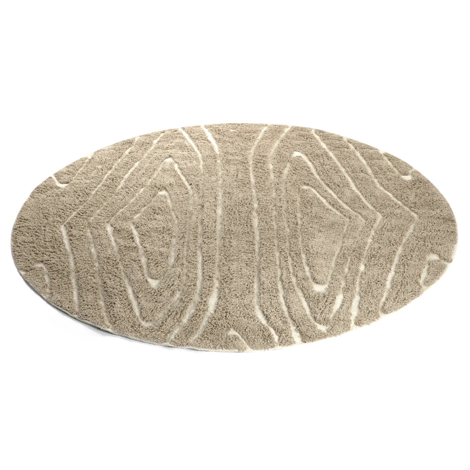 Kerek szőnyeg - Kindon Natural Cotton Shaggy (bézs/fehér)