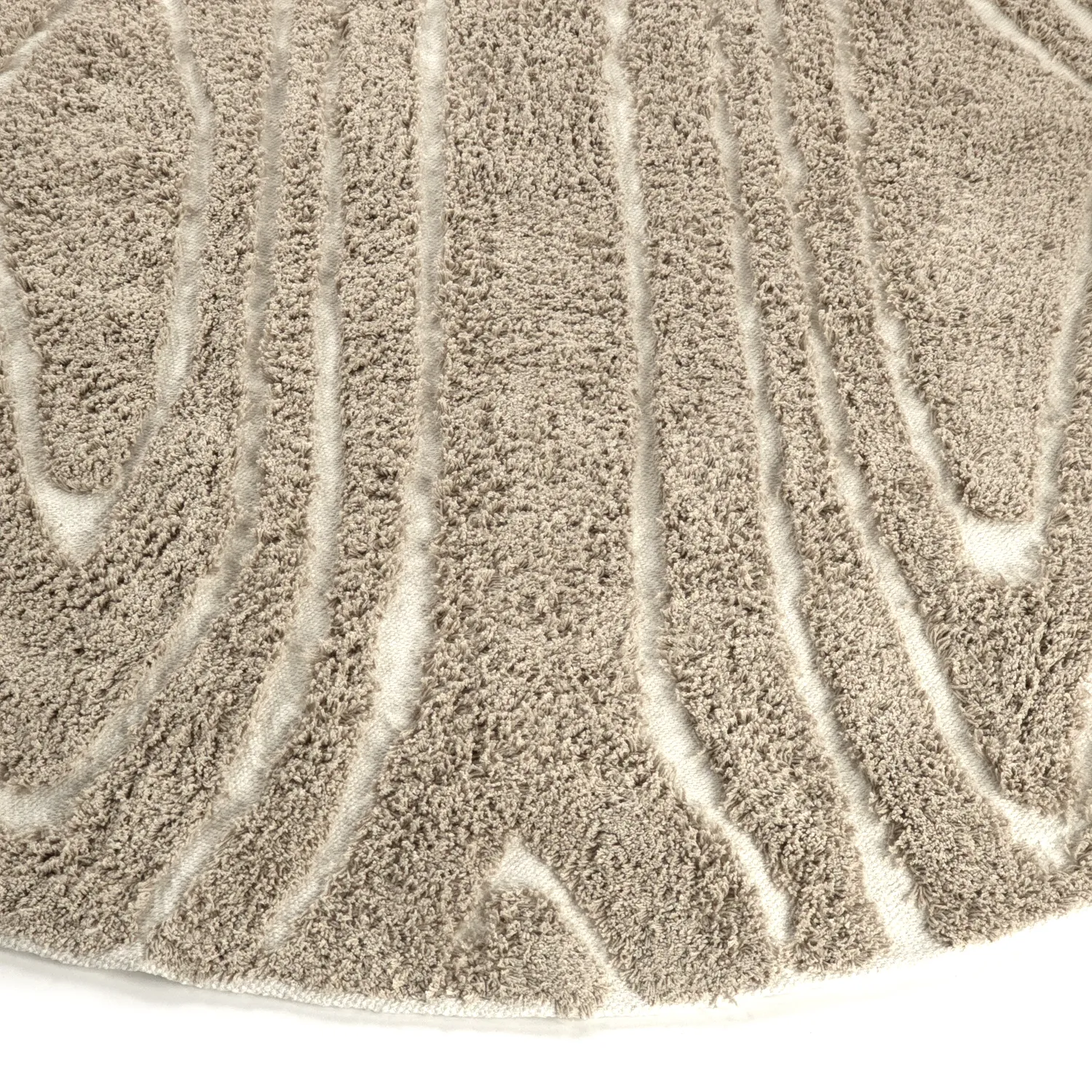 Kerek szőnyeg - Kindon Natural Cotton Shaggy (bézs/fehér)