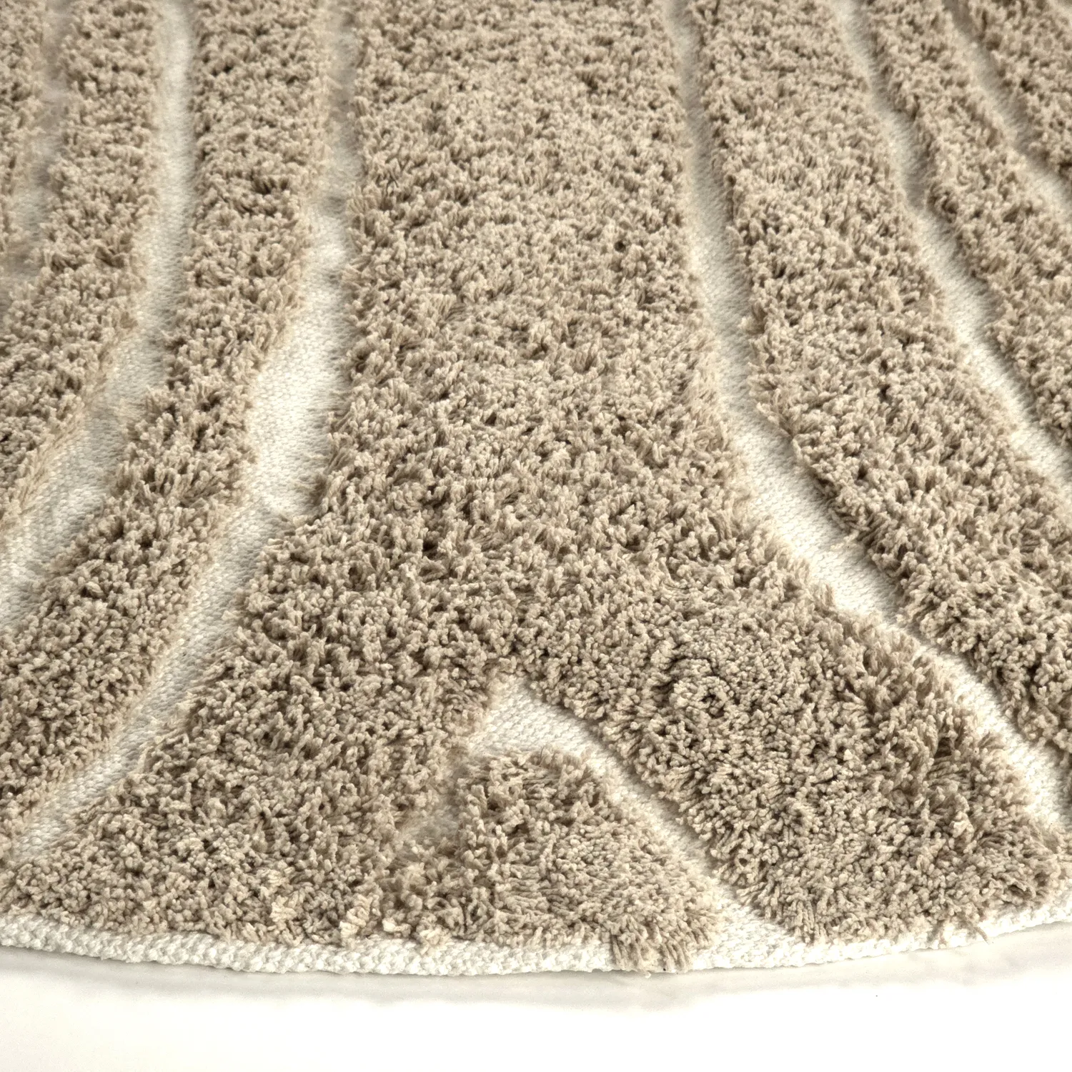 Kerek szőnyeg - Kindon Natural Cotton Shaggy (bézs/fehér)