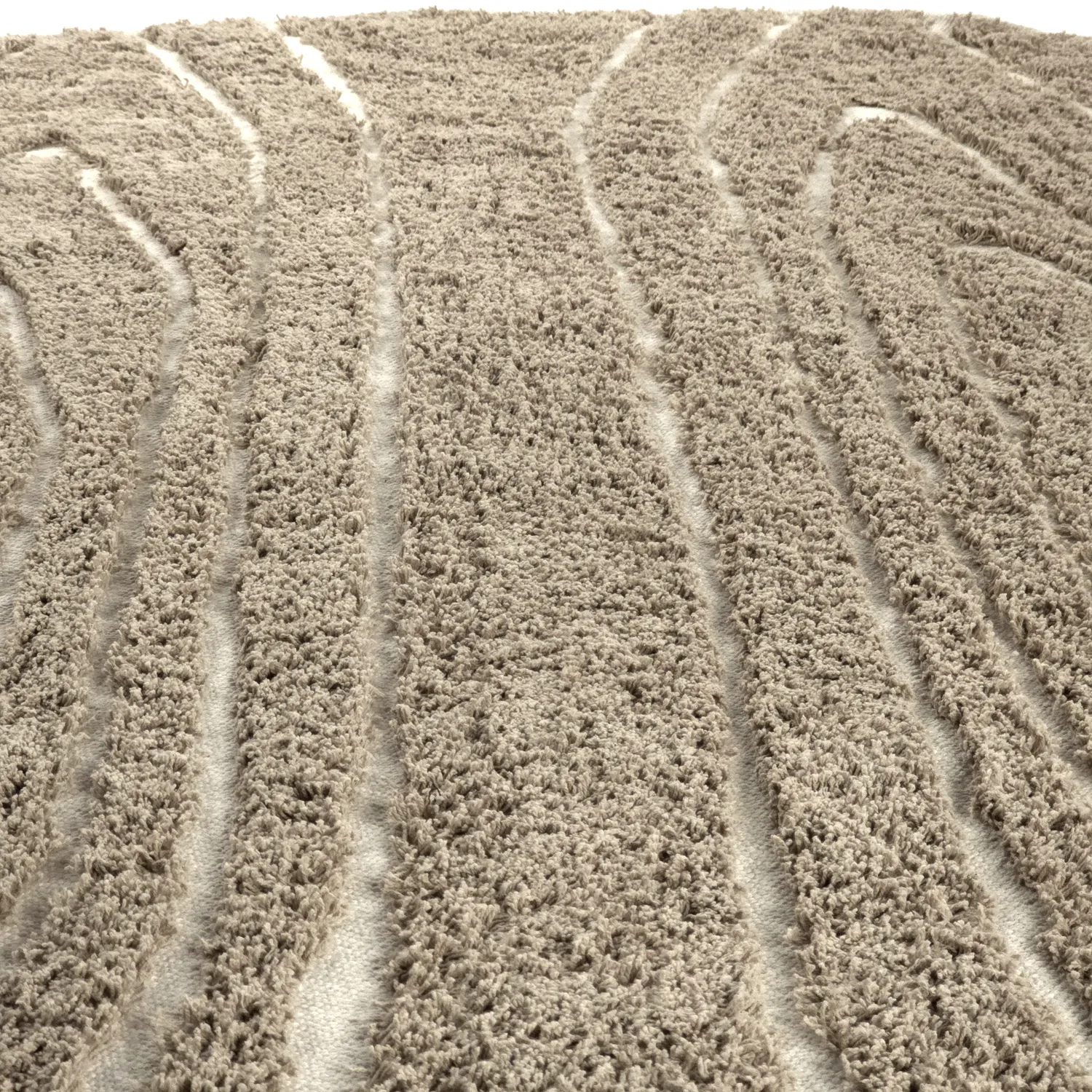 Kerek szőnyeg - Kindon Natural Cotton Shaggy (bézs/fehér)