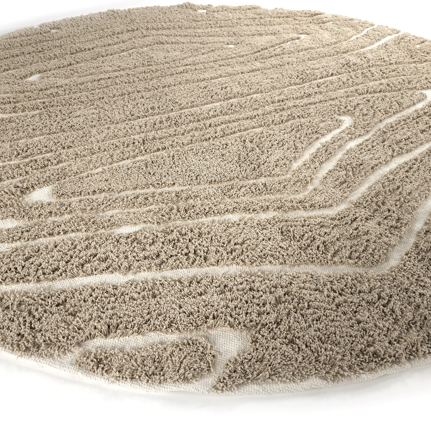 Kerek szőnyeg - Kindon Natural Cotton Shaggy (bézs/fehér)