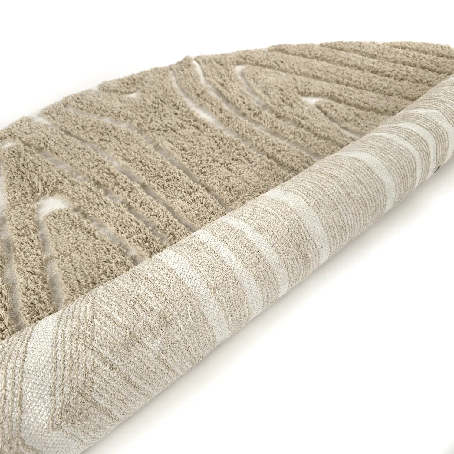 Kerek szőnyeg - Kindon Natural Cotton Shaggy (bézs/fehér)
