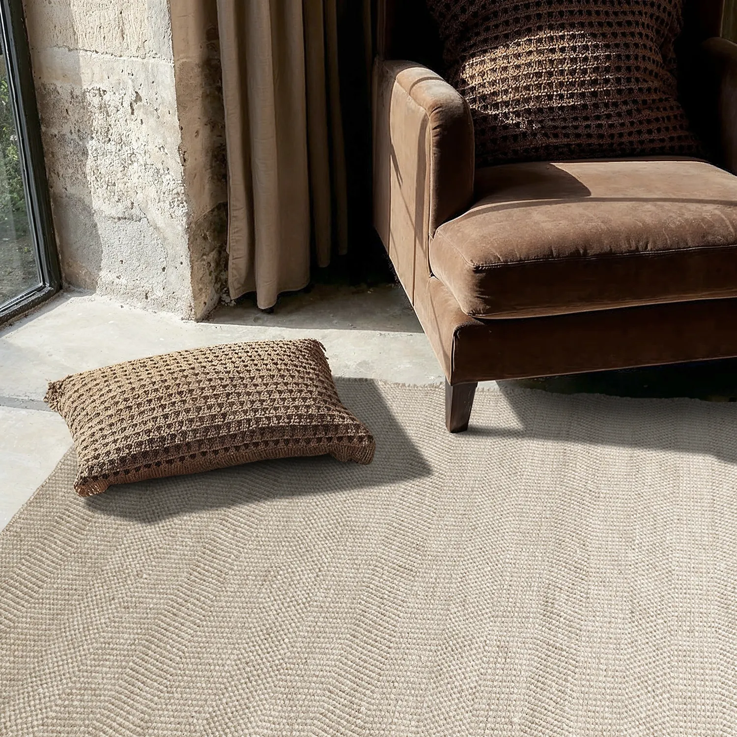 Gyapjúszőnyeg - Larkana (bézs/fehér)