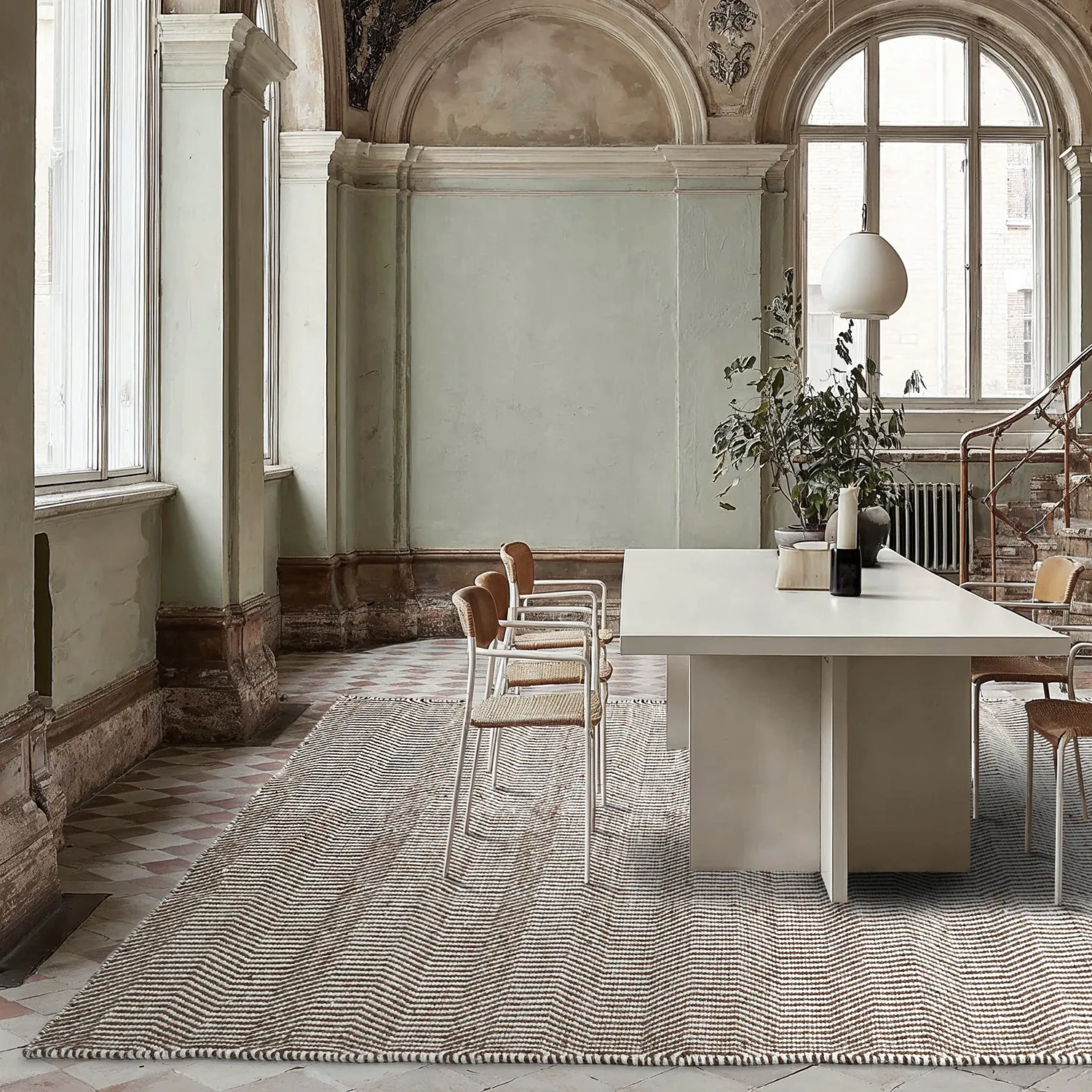 Gyapjúszőnyeg - Larkana (barna/fehér)