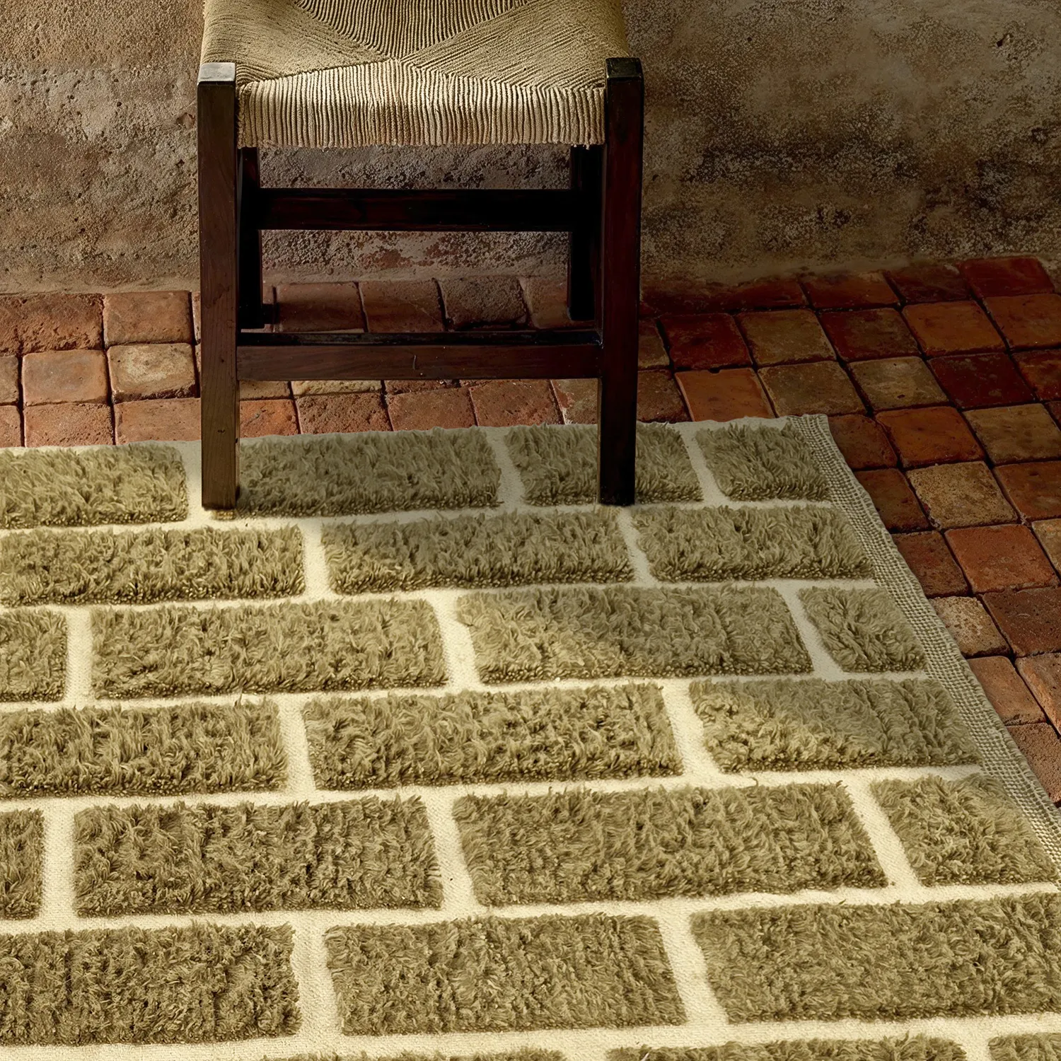 Shaggy szőnyeg - Leknes Hand Woven Wool Shaggy (zöld)