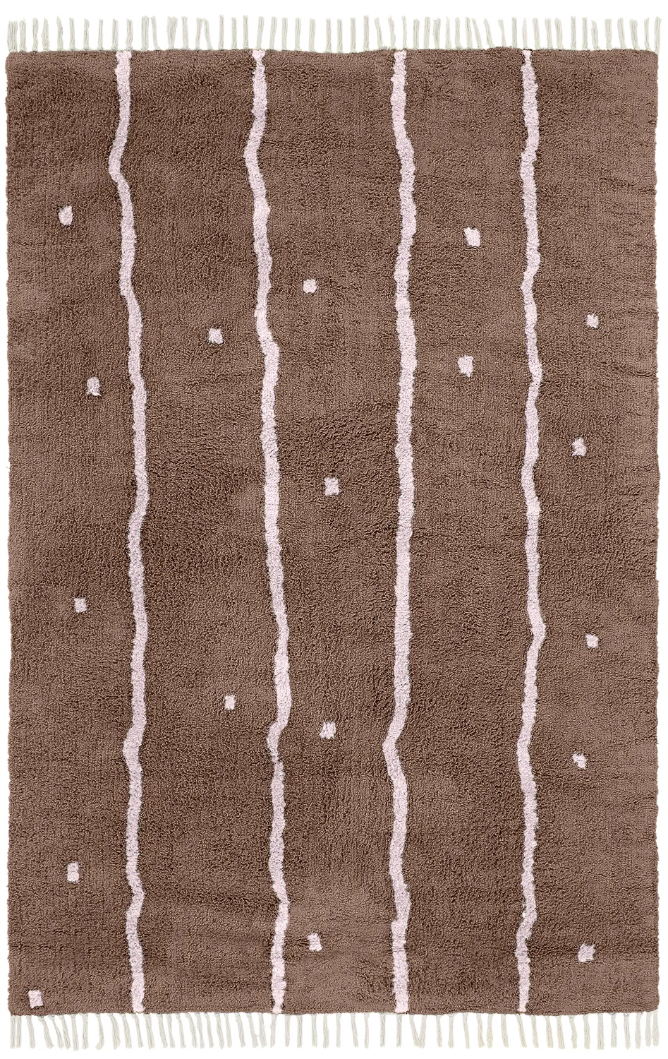 Shaggy szőnyeg - Leora Natural Cotton Shaggy (barna/lila)