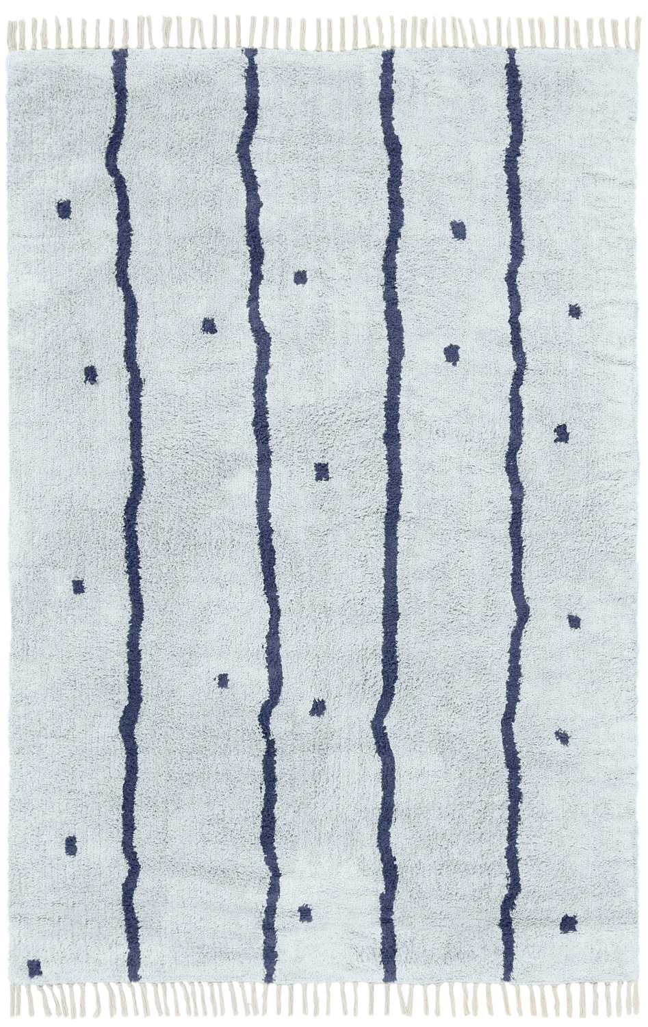 Shaggy szőnyeg - Leora Natural Cotton Shaggy (szürke/kék)